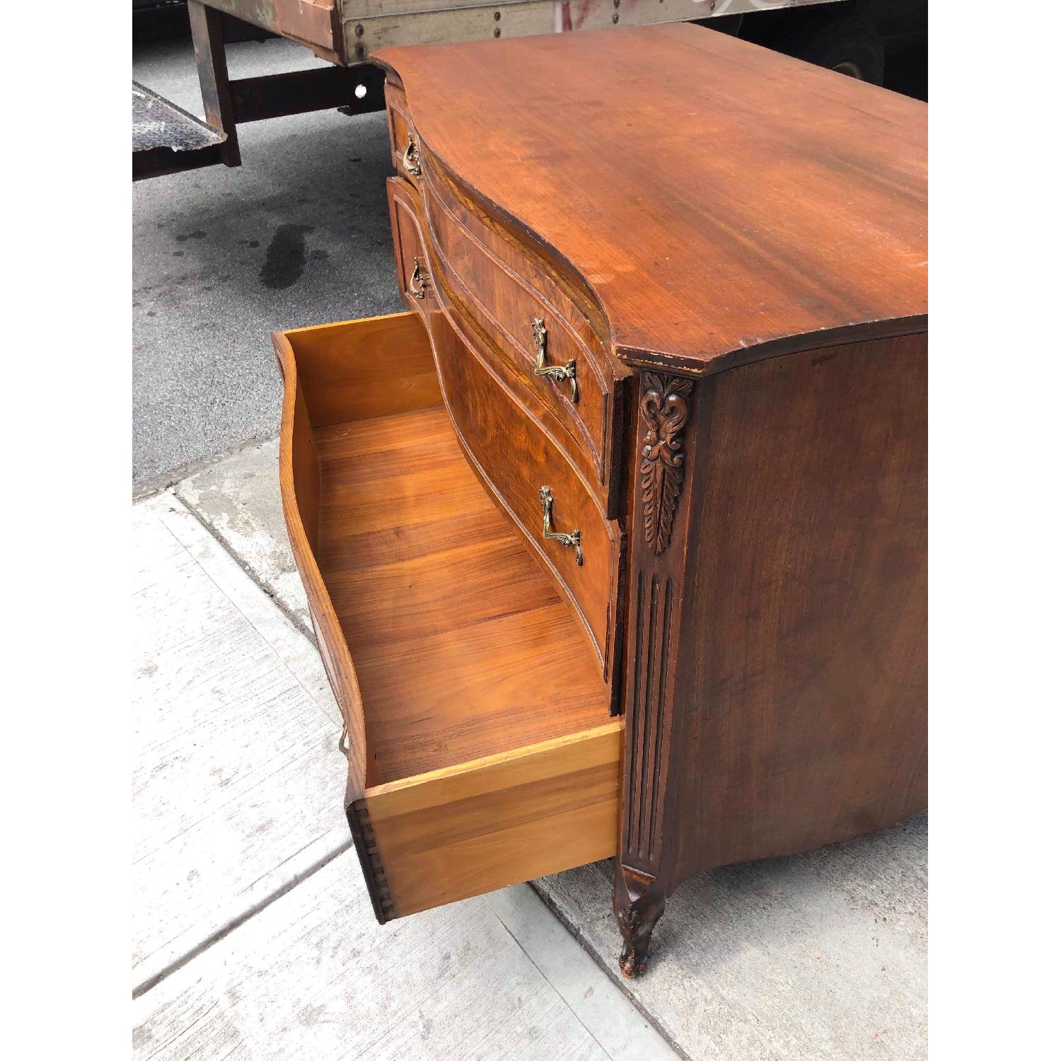 Antique 1930s Solid Wood Dresser w/ Original Handles - image-20