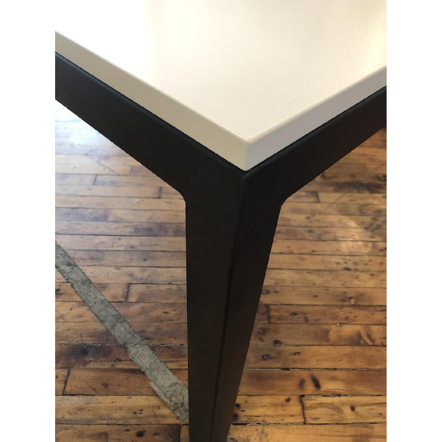 Room & Board Pratt White Lacquer Desk w/ Natural Steel Legs - image-2