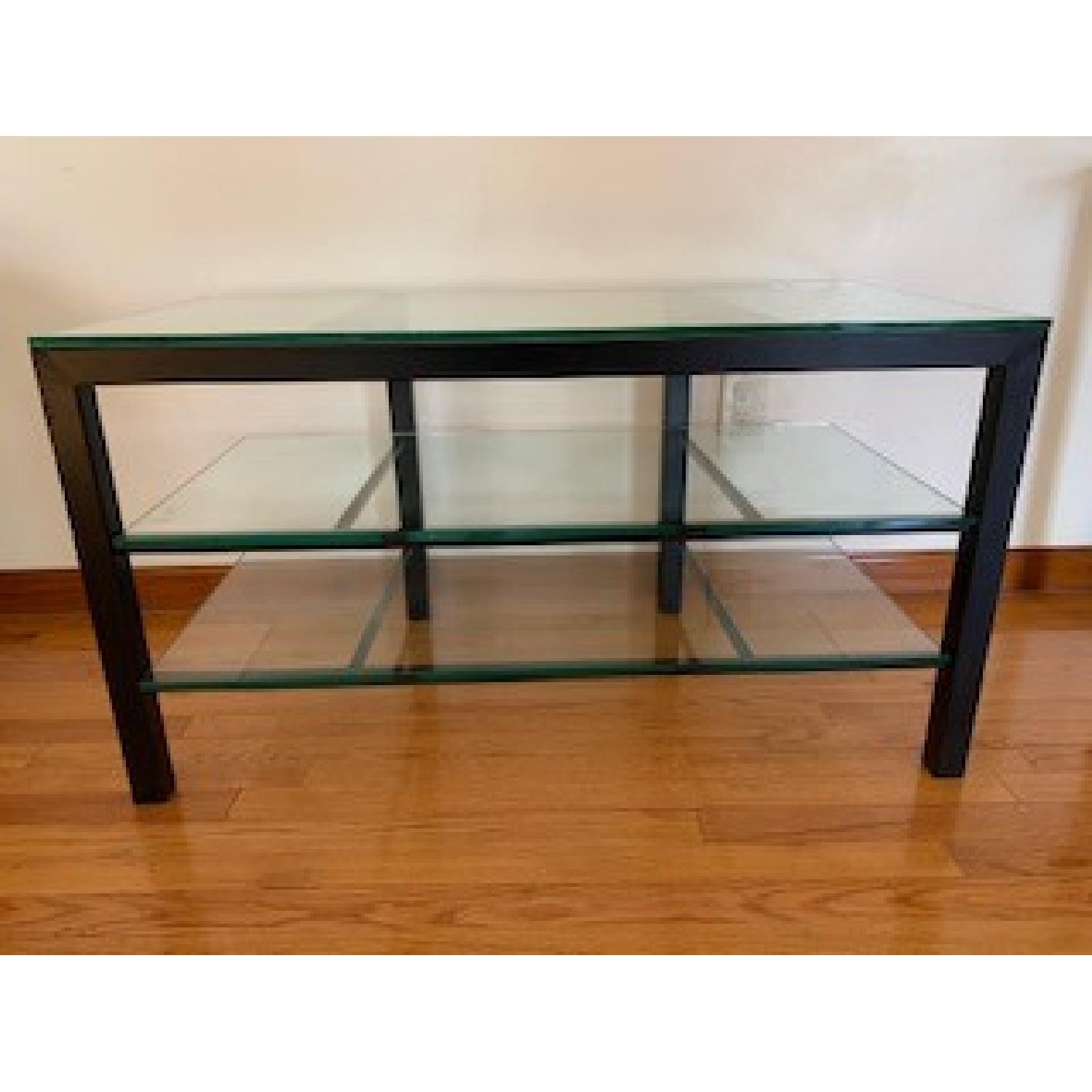 Crate & Barrel Black Metal & Glass Tables - image-4