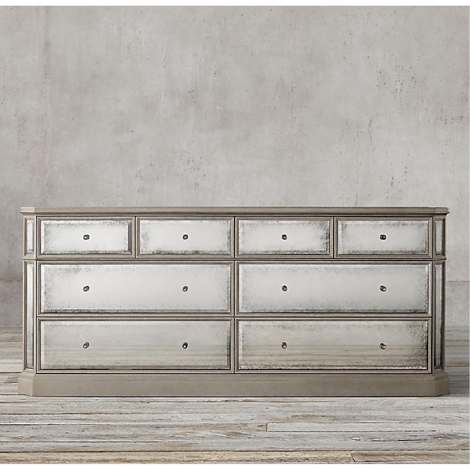 Restoration Hardware 1930s French Mirrored 8-Drawer Dresser - image-5