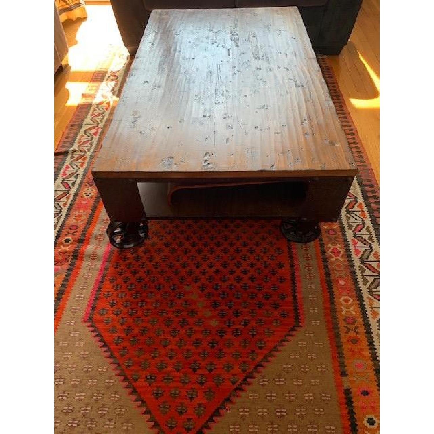 Ashley Industrial Style Coffee Table on Wheels - image-2