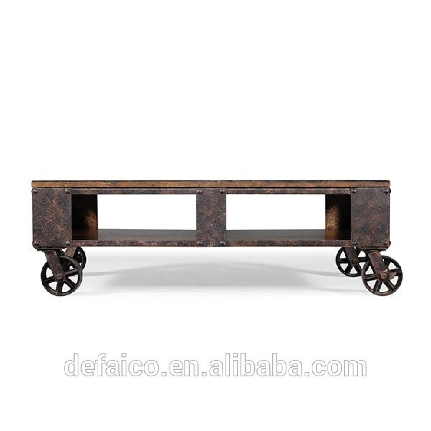 Ashley Industrial Style Coffee Table on Wheels - image-0