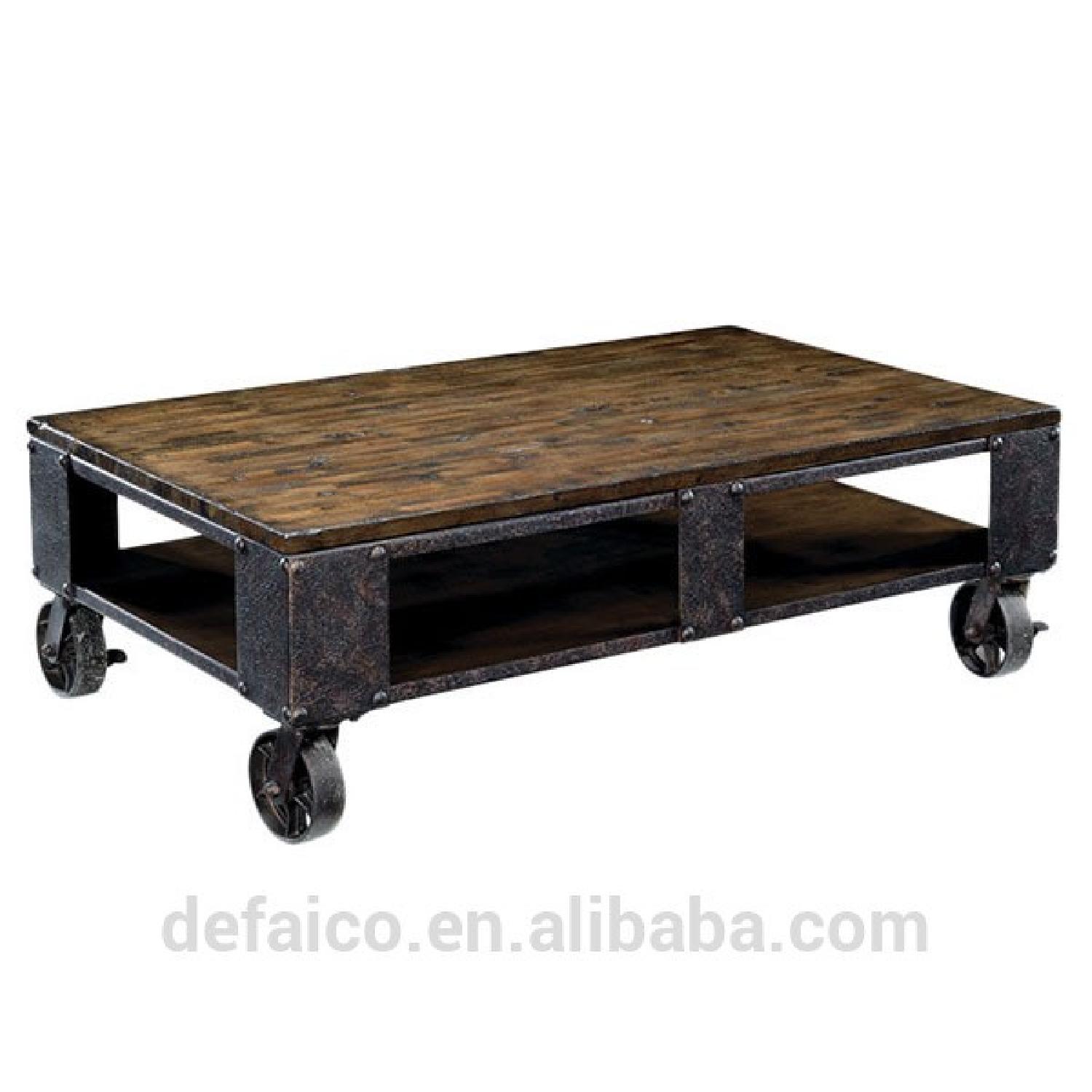 Ashley Industrial Style Coffee Table on Wheels - image-4