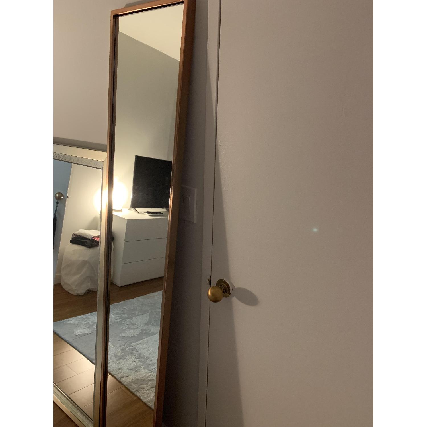 West Elm Rose Gold Metal Framed Narrow Floor Mirror - image-3