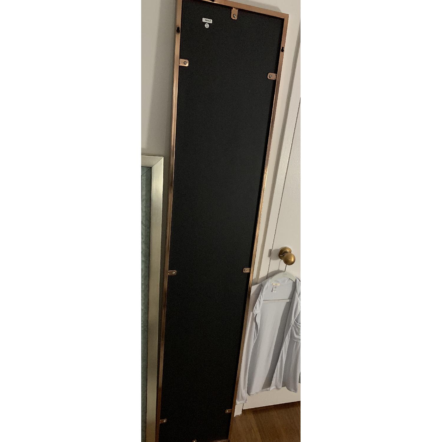West Elm Rose Gold Metal Framed Narrow Floor Mirror - image-4