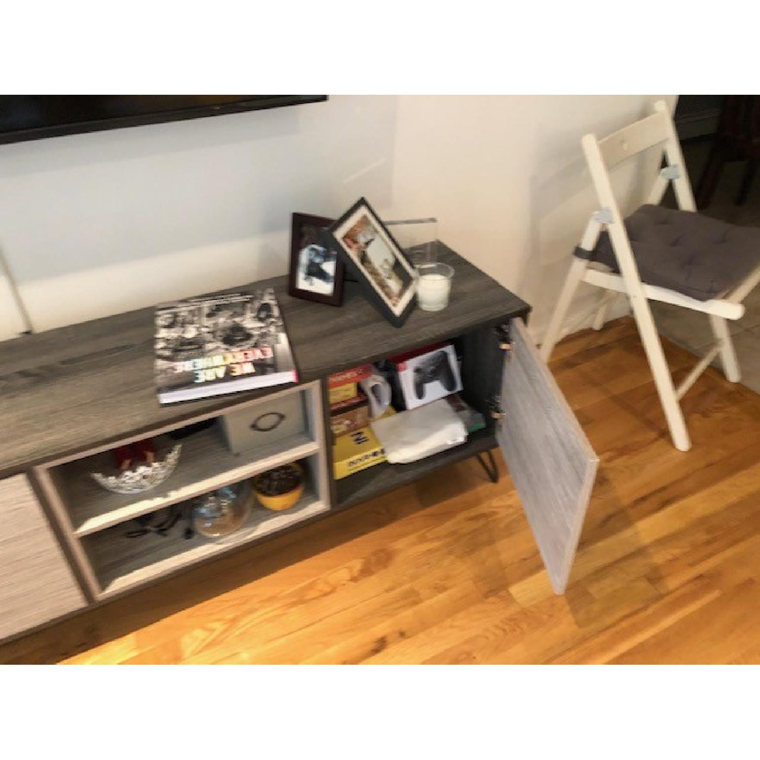 Isabella Mid Century Modern Grey Oak Finish TV Stand - image-2