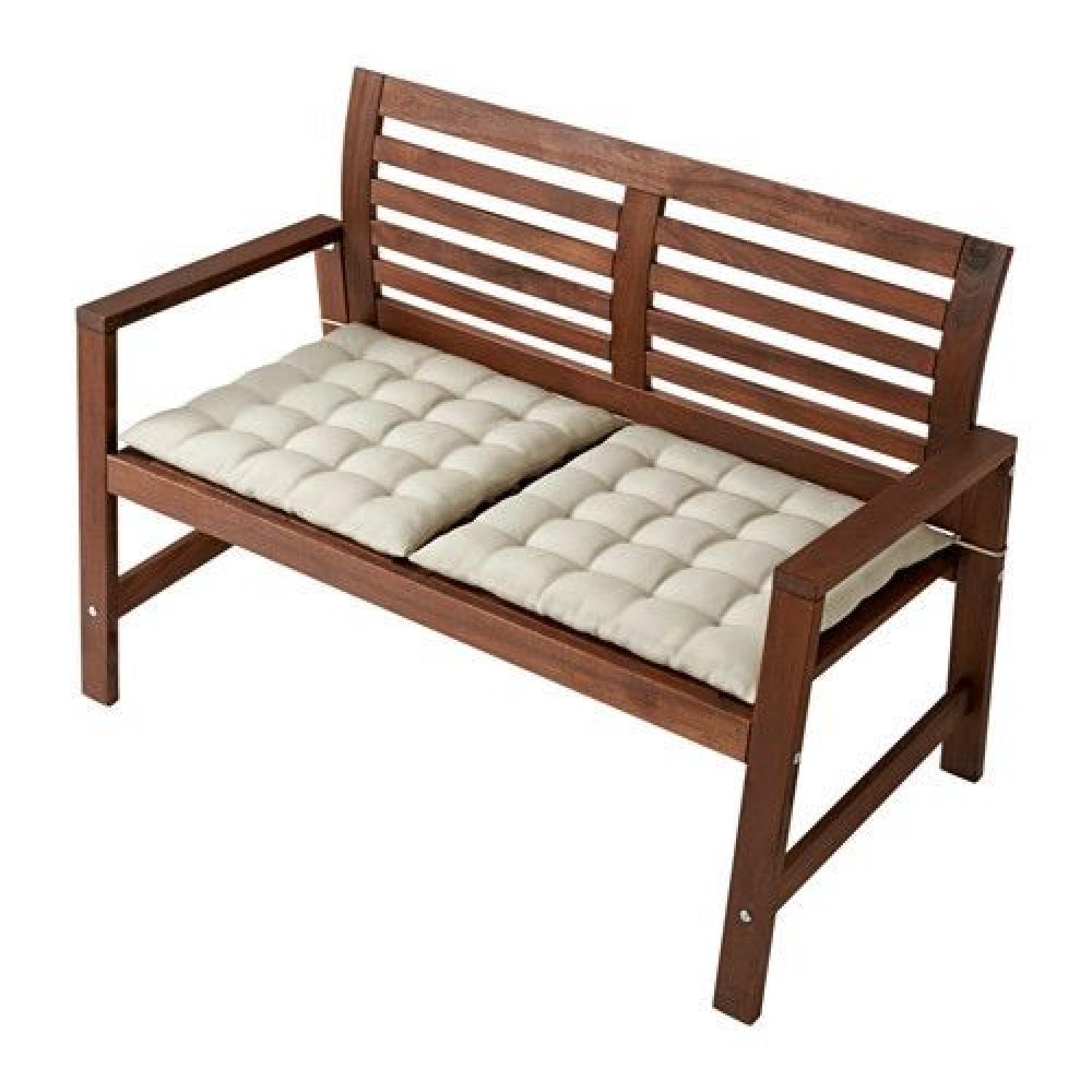 Ikea Applaro Outdoor Bench w/ Backrest & Pillows - image-4