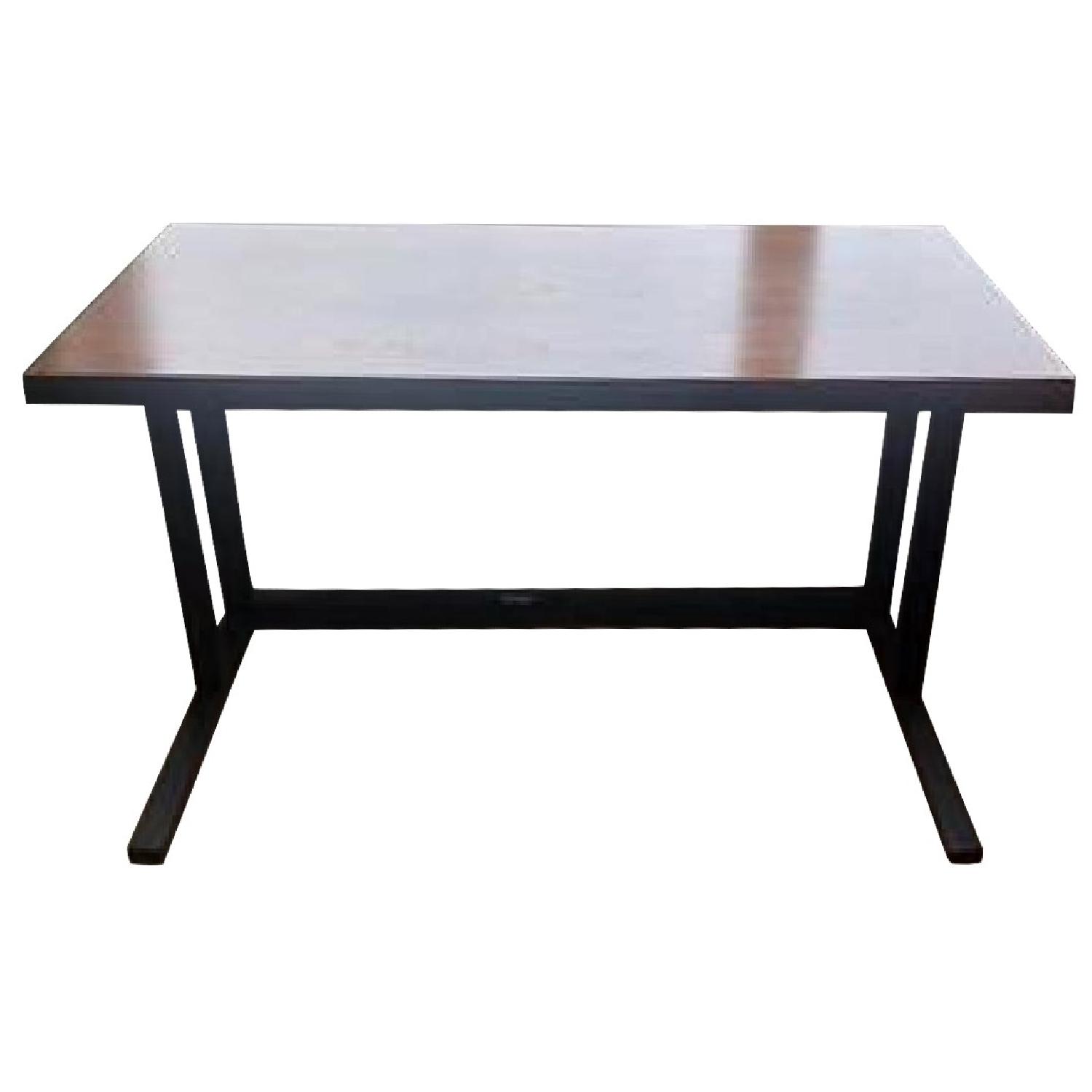 Crate & Barrel Wood & Metal Desk AptDeco