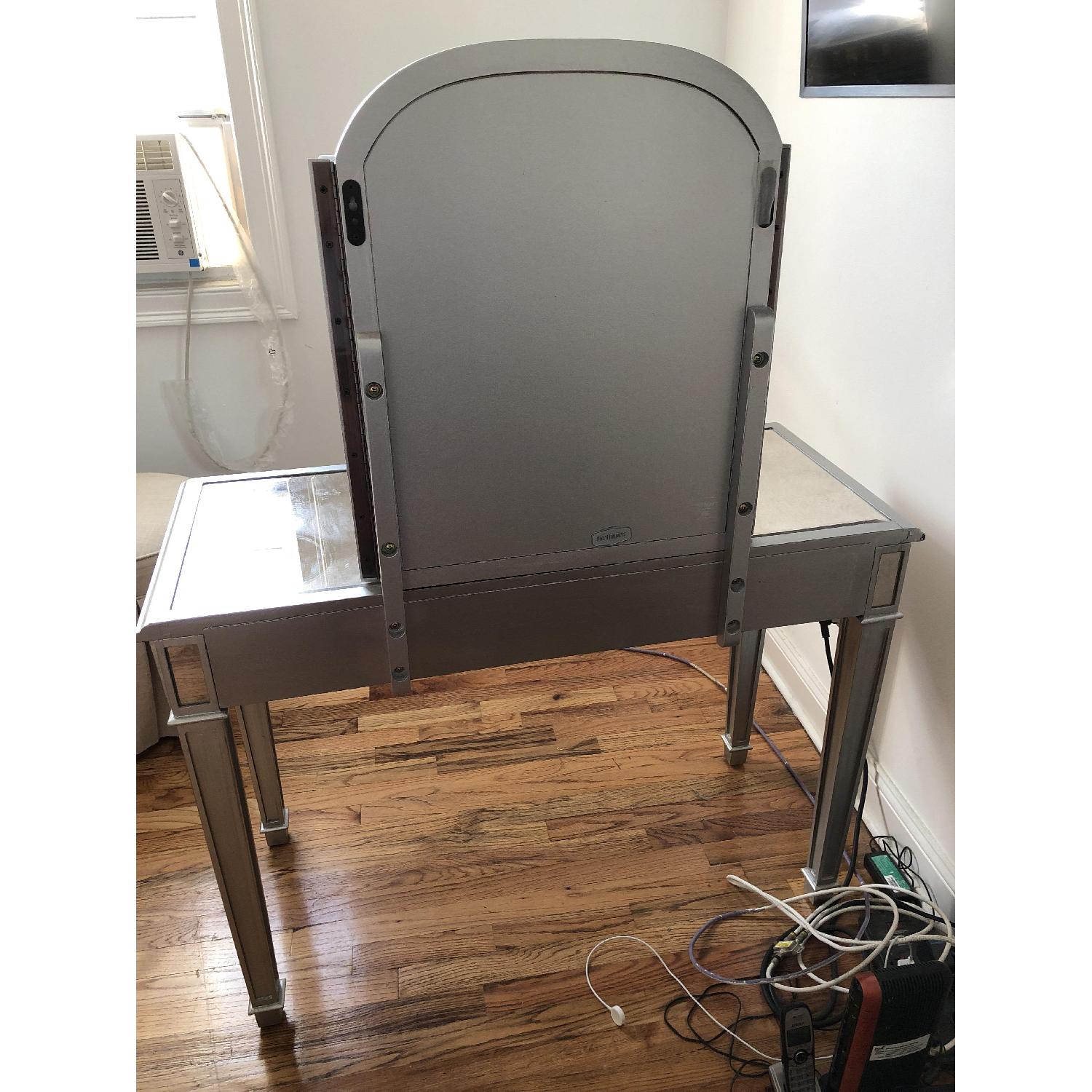 Pier 1 Hayworth Silver Vanity w/ Mirror - image-3