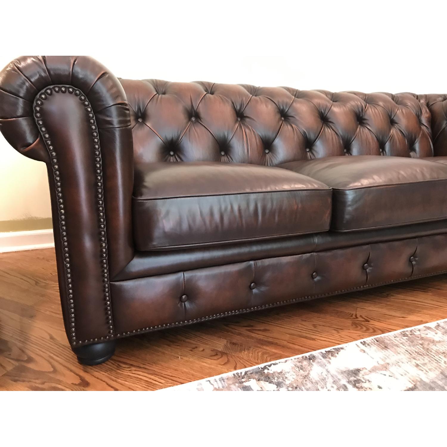 Raymour & Flanigan Hutchinson Leather Sofa AptDeco