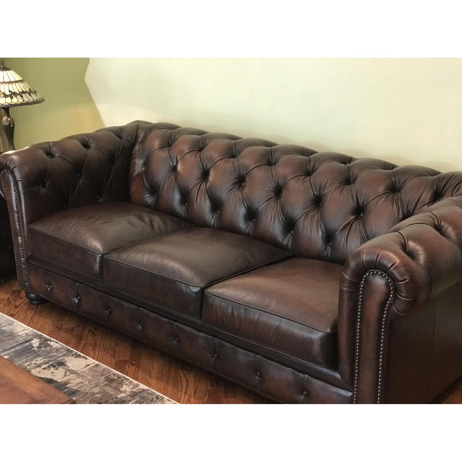 Raymour & Flanigan Hutchinson Leather Sofa - image-5