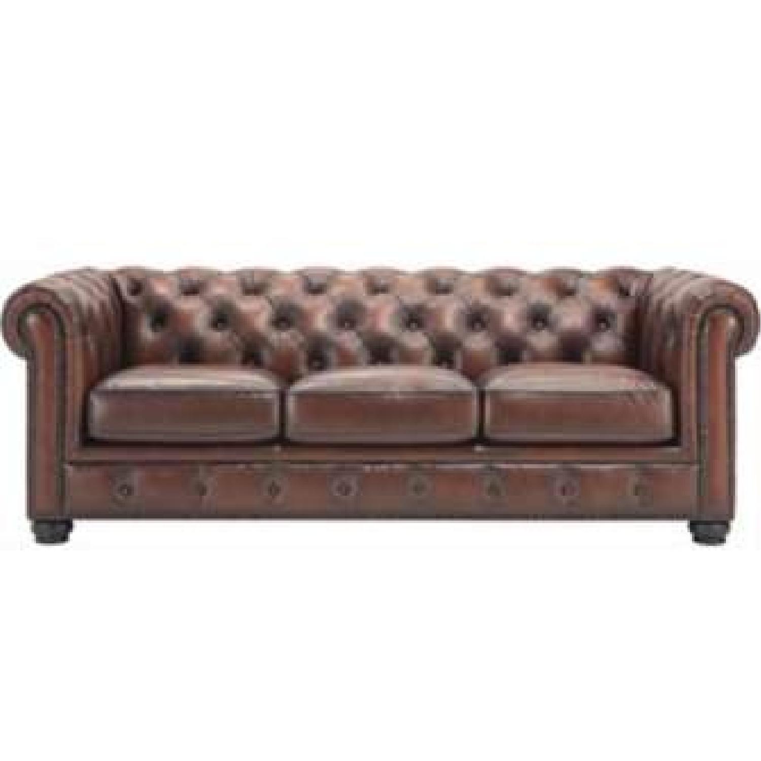 Raymour & Flanigan Hutchinson Leather Sofa AptDeco