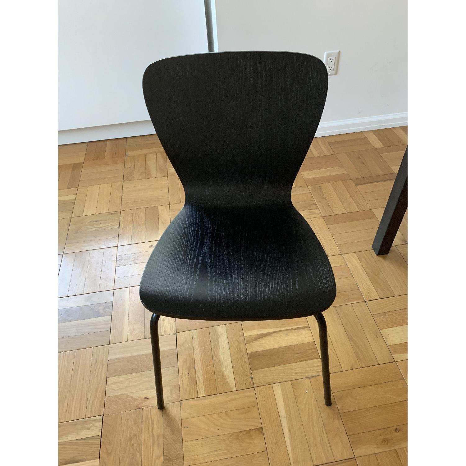 Crate & Barrel Felix Black Dining Chairs AptDeco