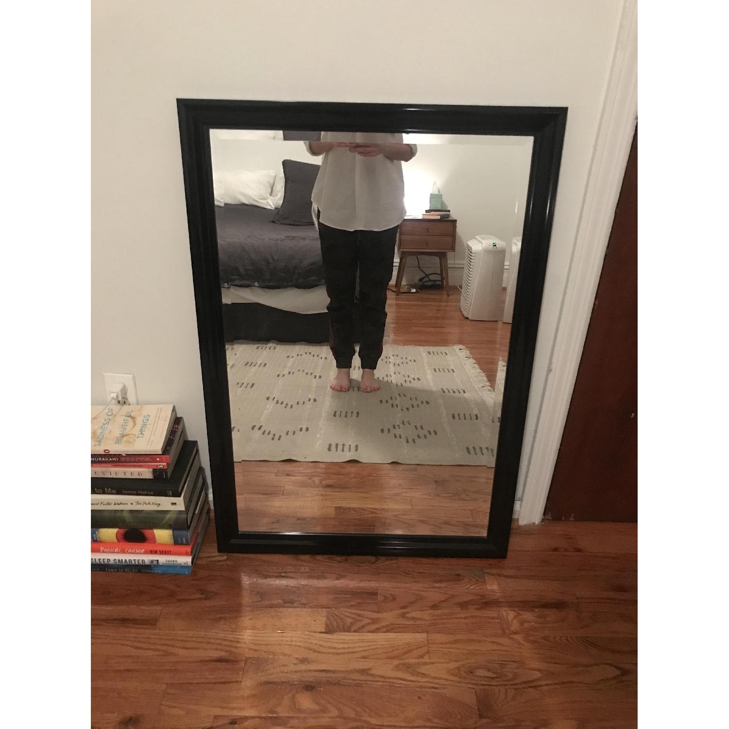 West Elm Black Gloss Lacquer Mirror - image-0