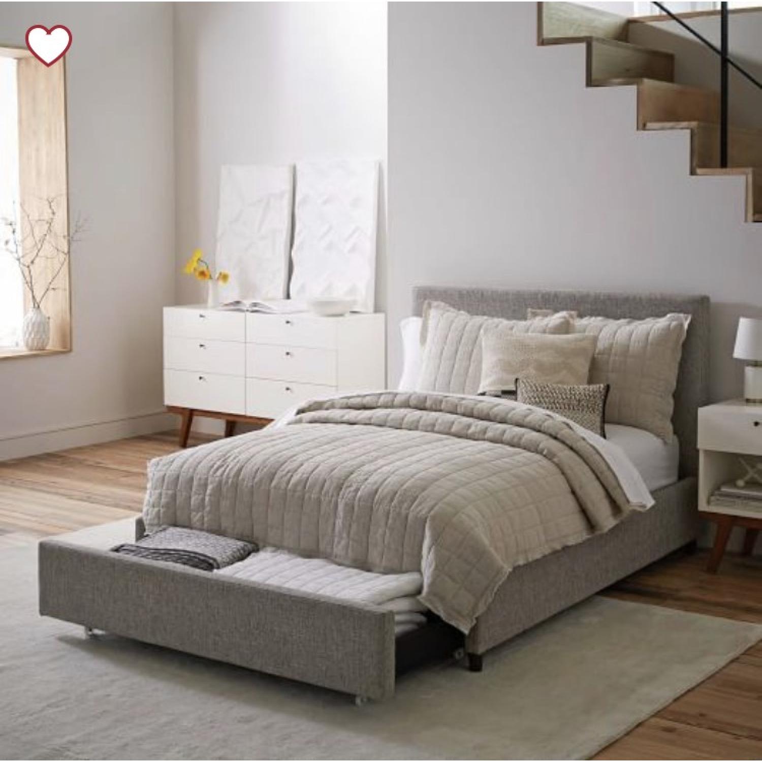 West Elm Upholstered Storage Bed - image-1