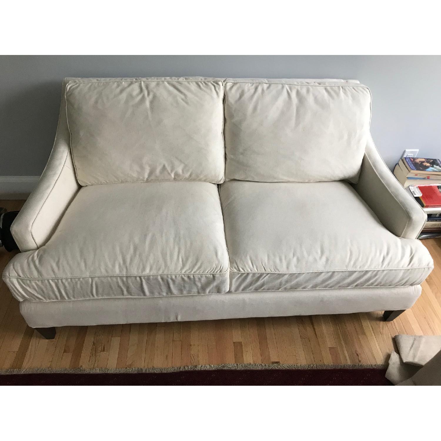 Pottery Barn Landon Sofa in Natural Linen AptDeco