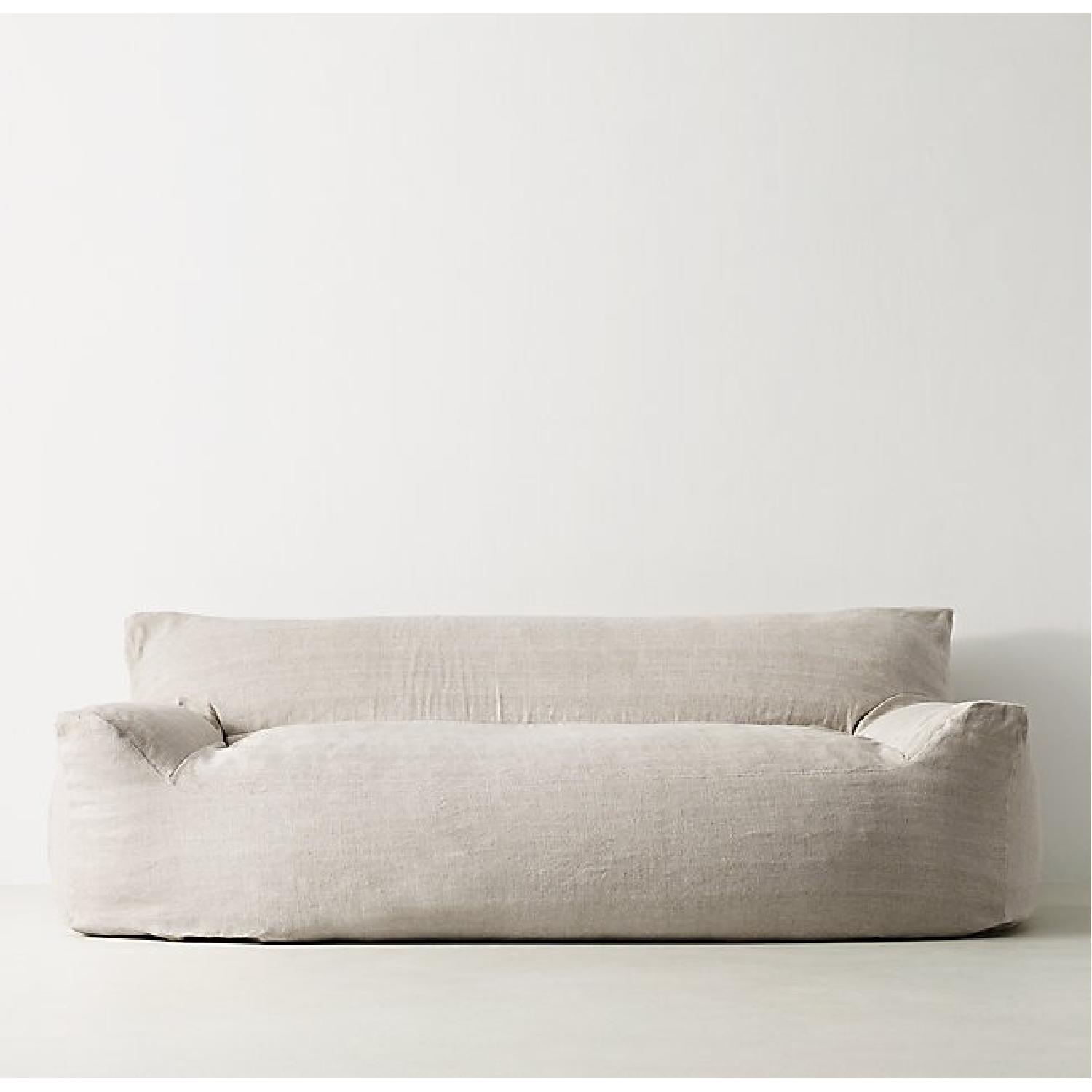 Restoration Hardware Berlin Lounge Linen Sofa - image-4