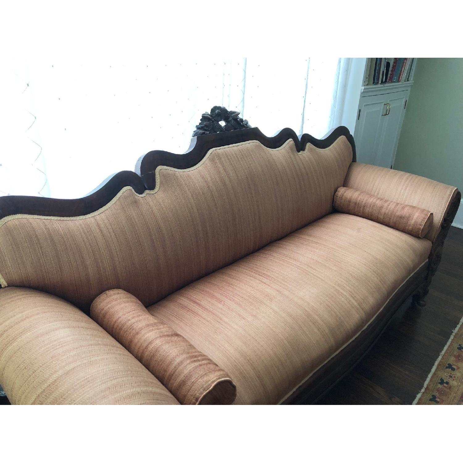 Antique Mahogany Wood Sofa AptDeco