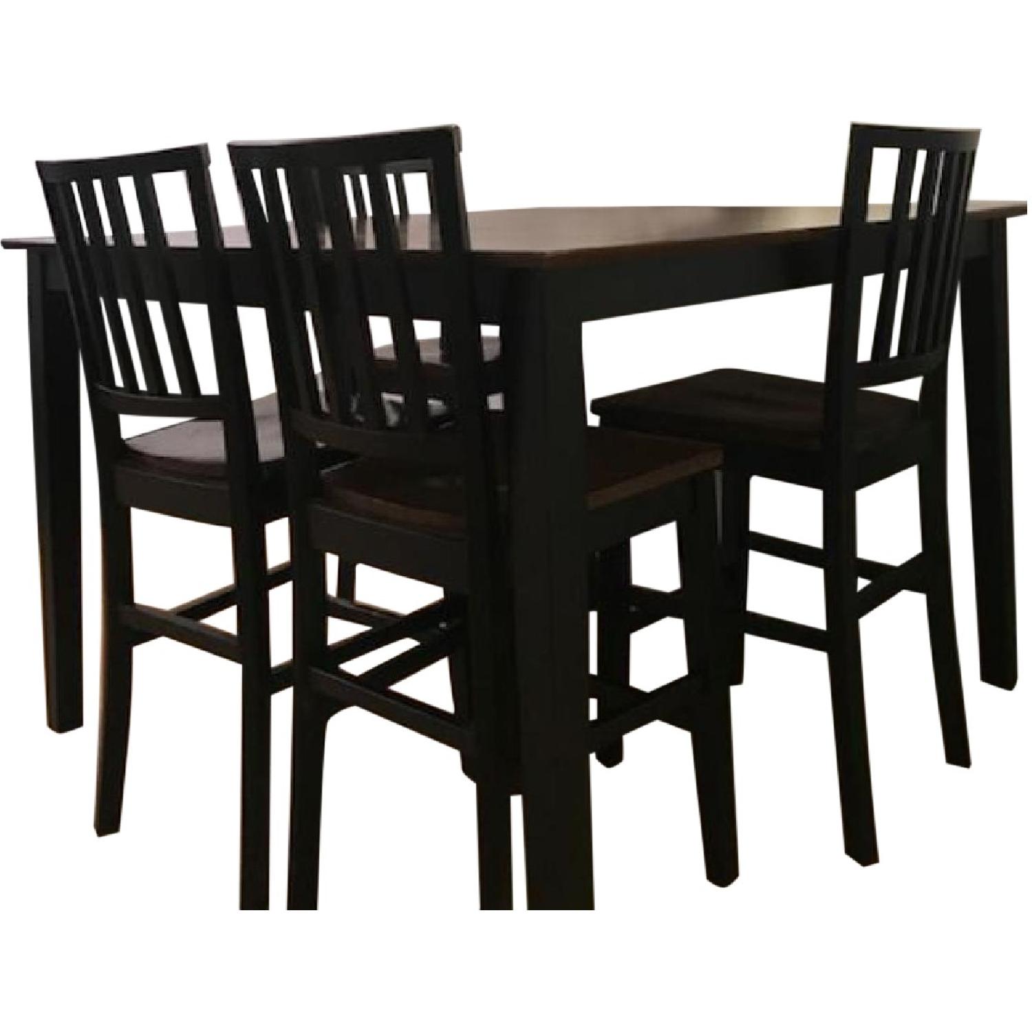 Wooden Pub Height Dining Table w/ 4 Stools AptDeco