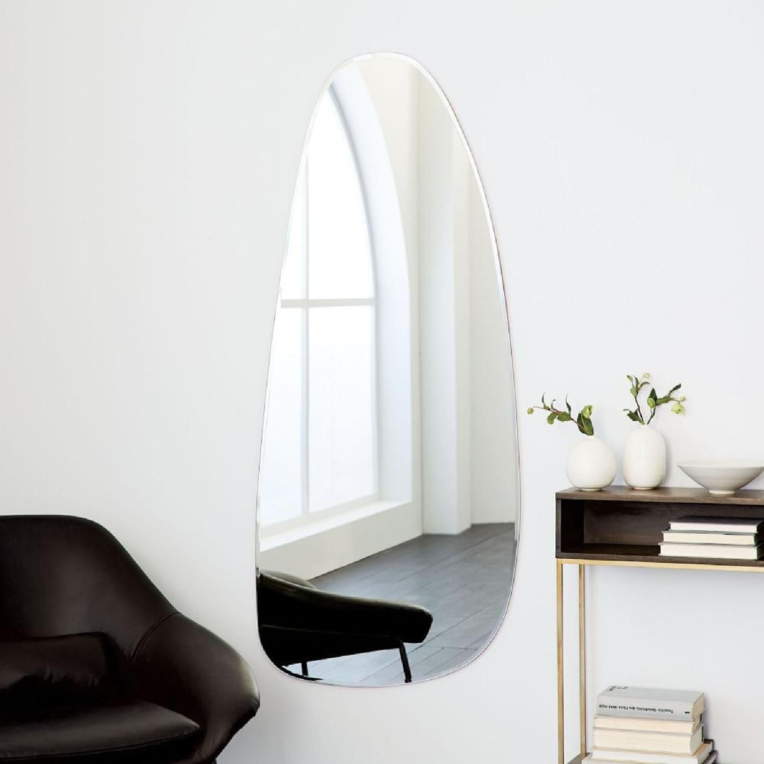 West Elm Frameless Asymmetrical Floor Mirror - image-1