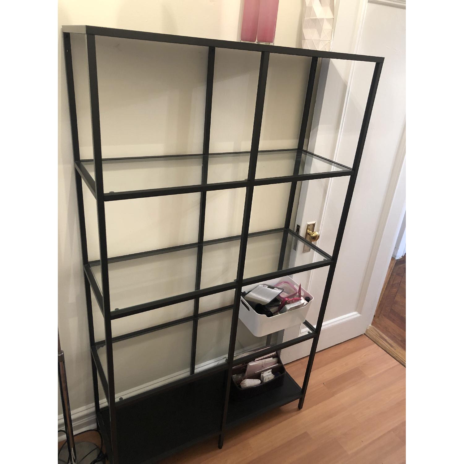 Ikea Glass & Steel Shelf/Bookshelf AptDeco