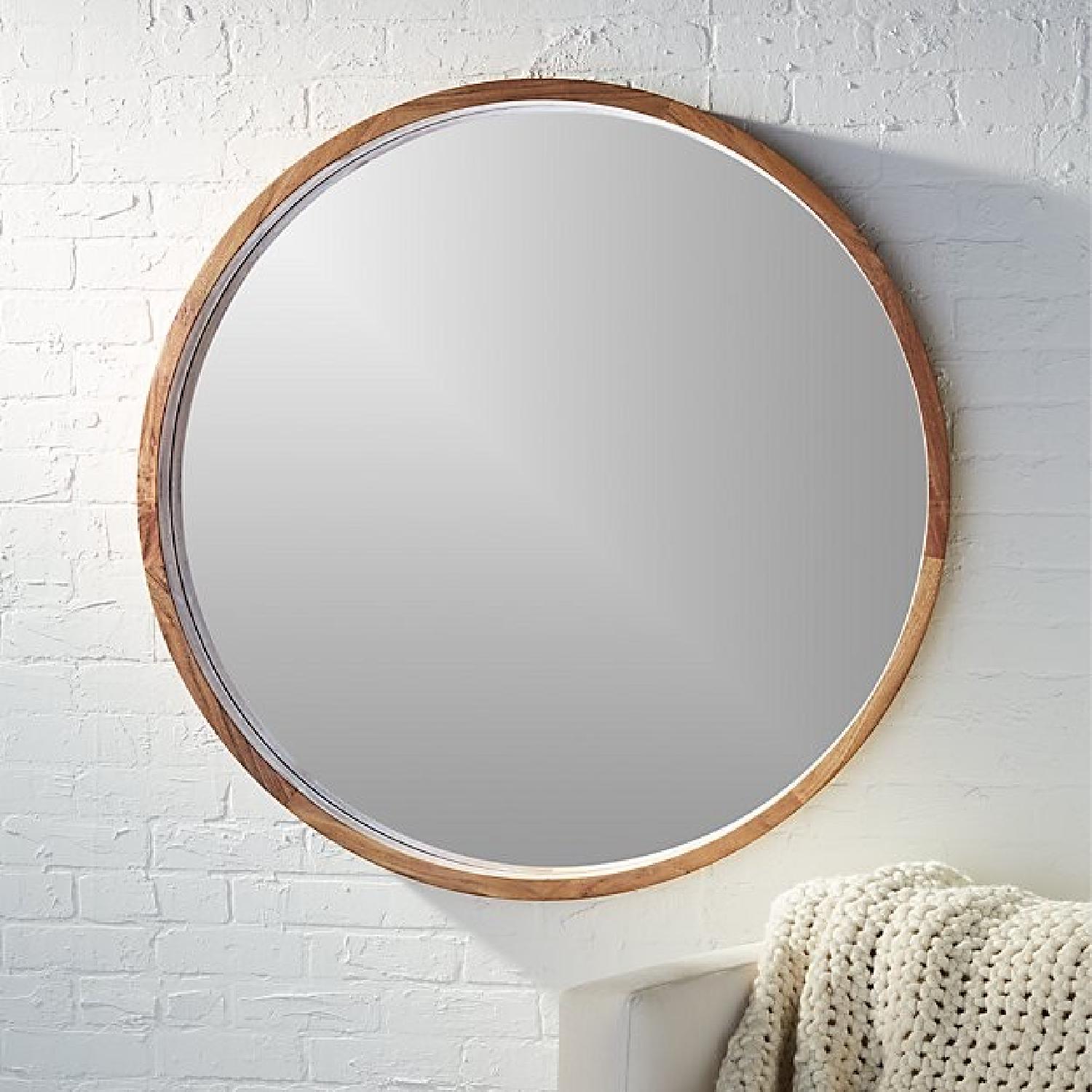 CB2 Round Mirror in Acacia Wood - image-2