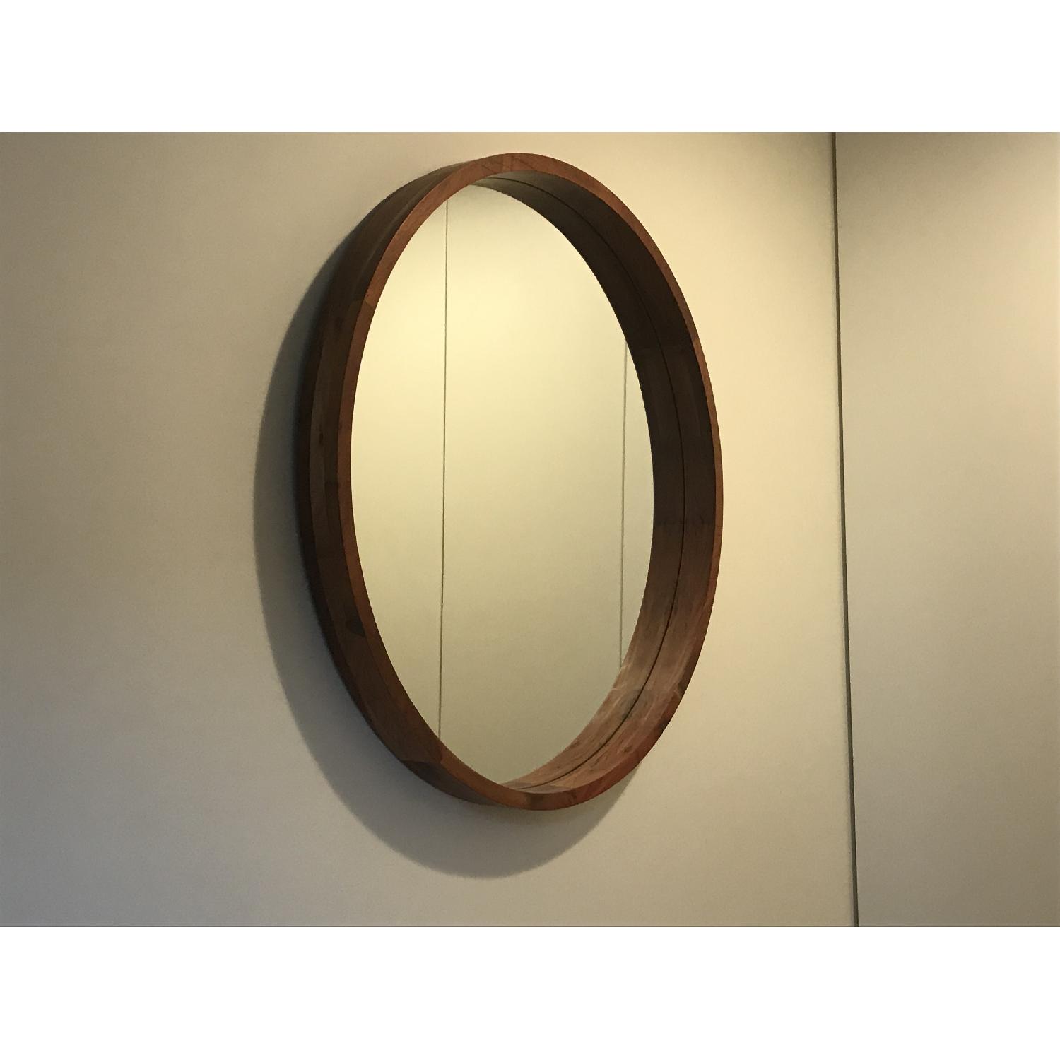 CB2 Round Mirror in Acacia Wood - image-5