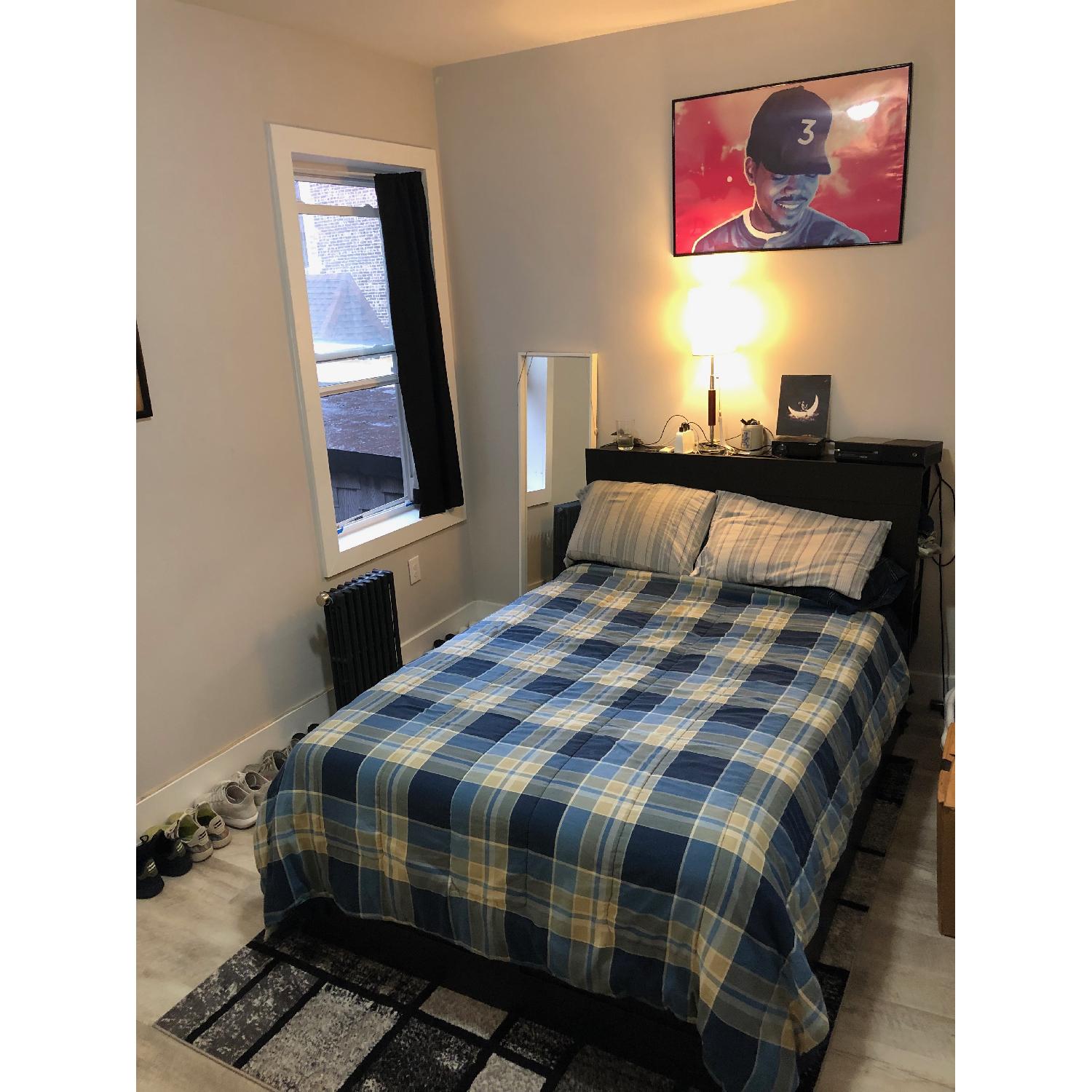 Ikea Brimnes Bed Frame w/ Storage Headboard & Bed Slat - image-1