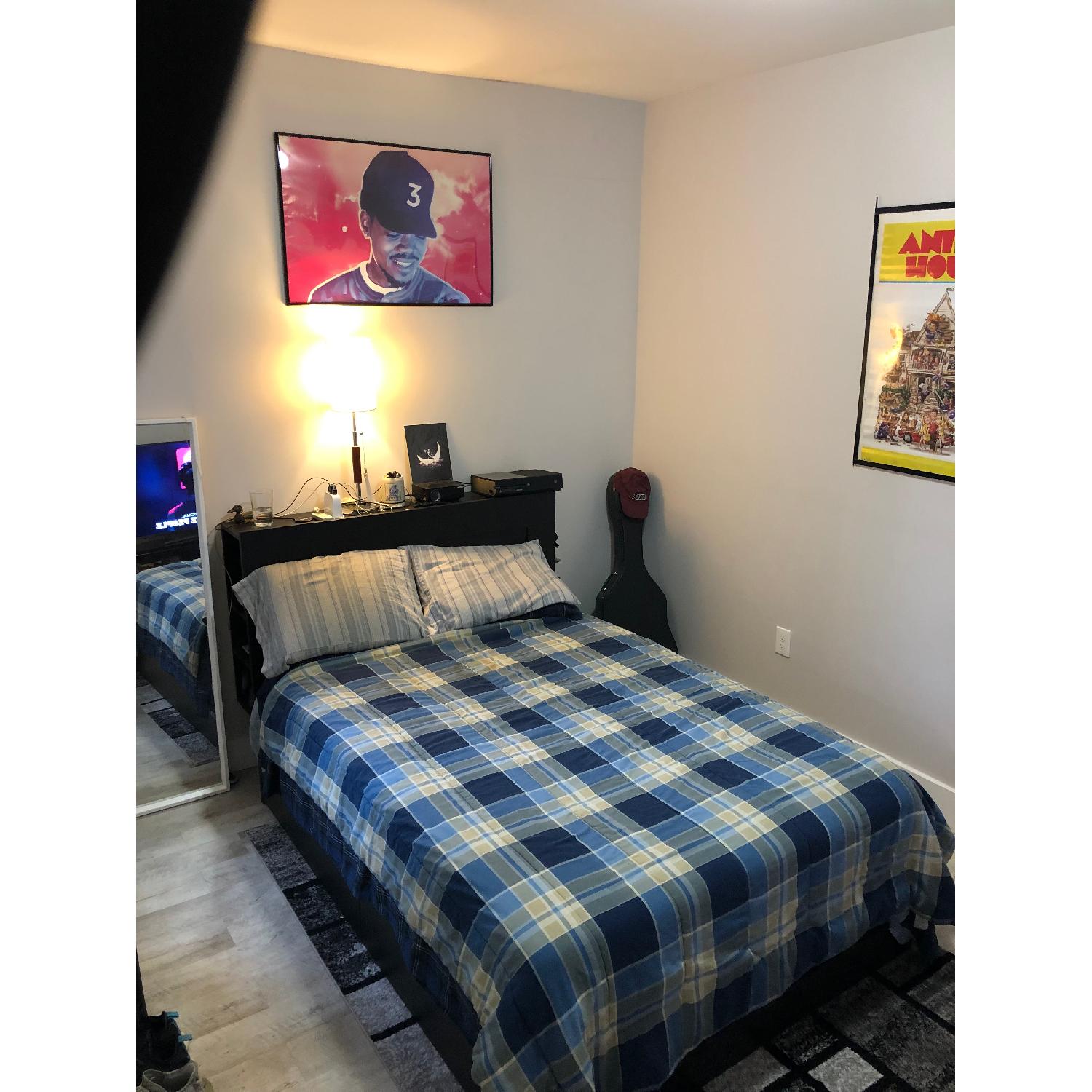 Ikea Brimnes Bed Frame w/ Storage Headboard & Bed Slat - image-2