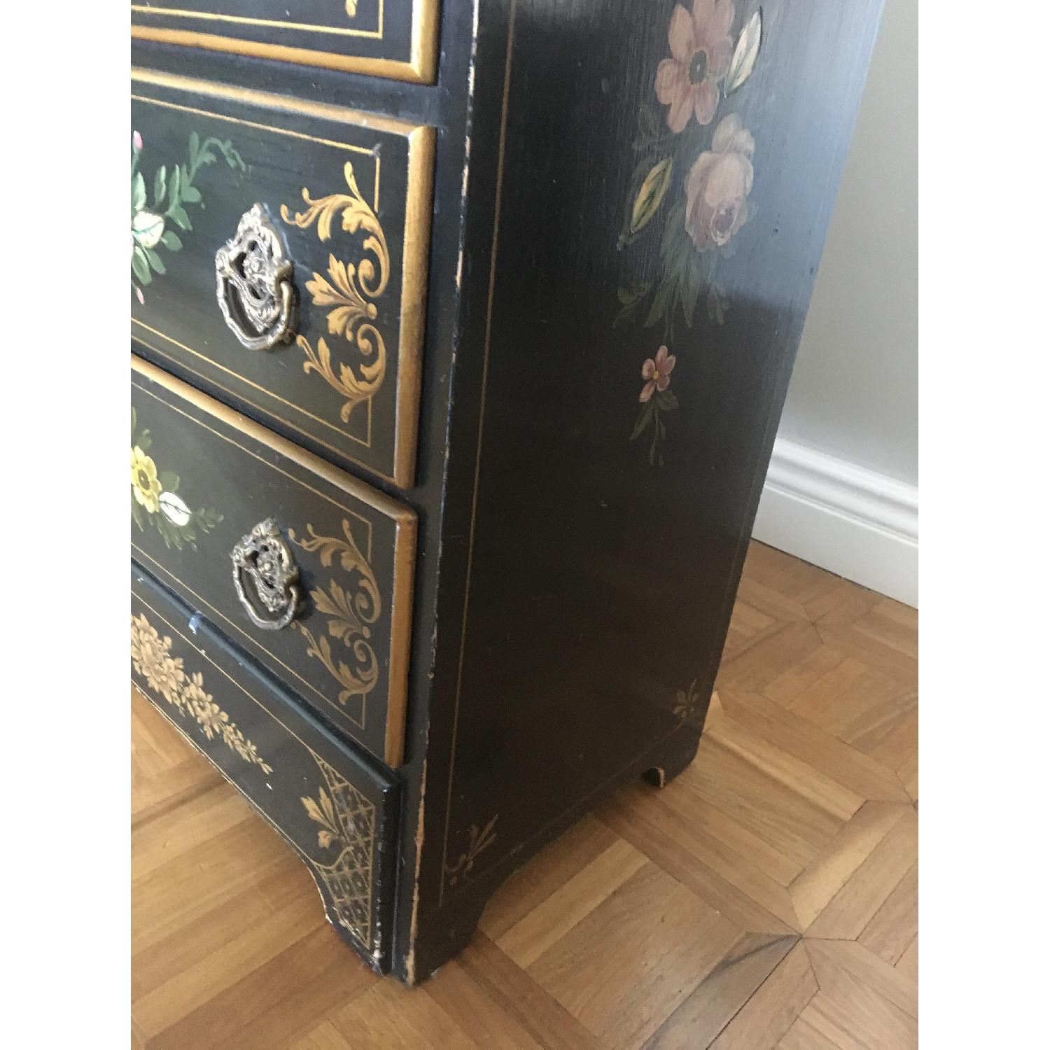 Antique Hand Painted Flowers Mother of Pearl Inlay Dresser - image-5