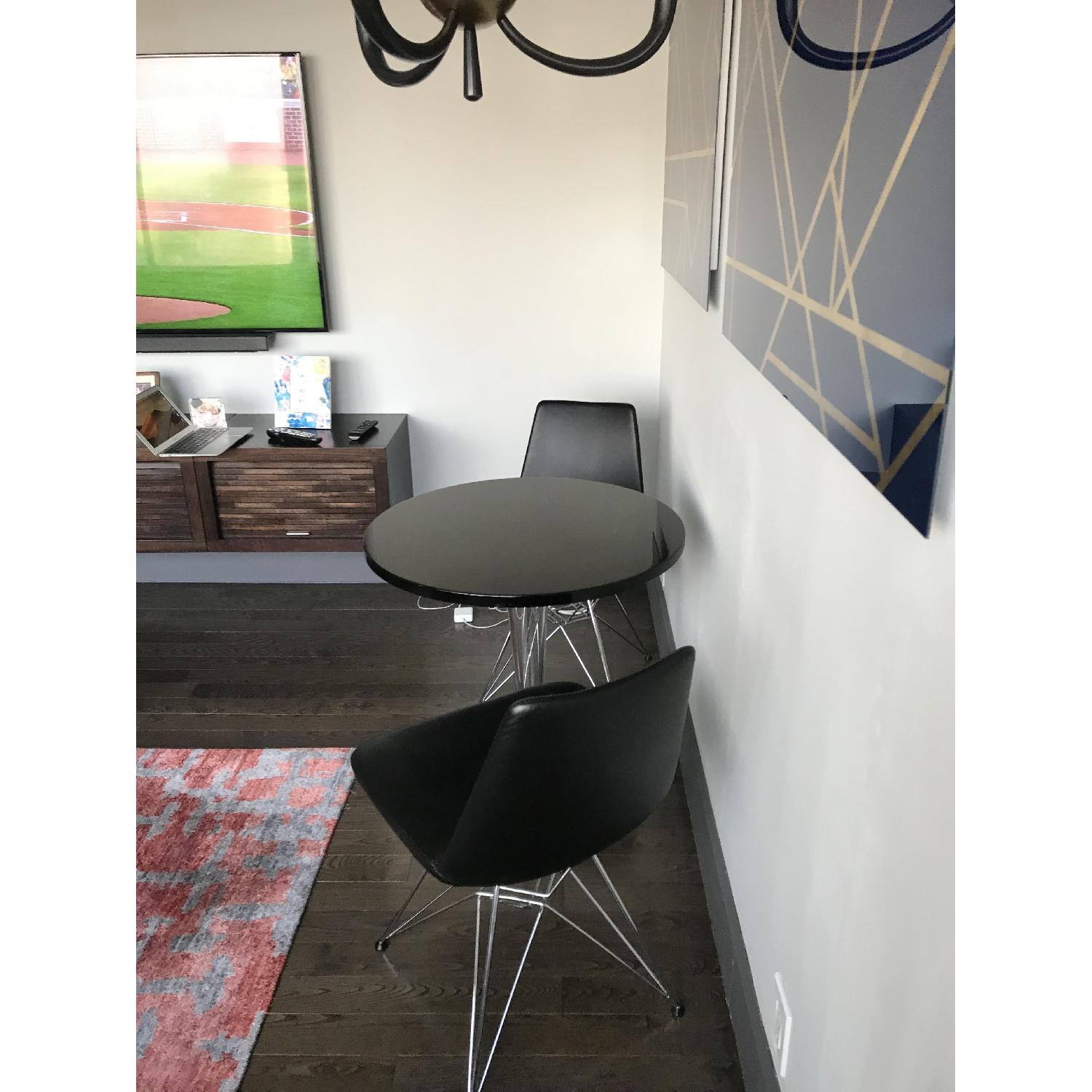 Black Metal Dining Table w/ 2 Chairs AptDeco