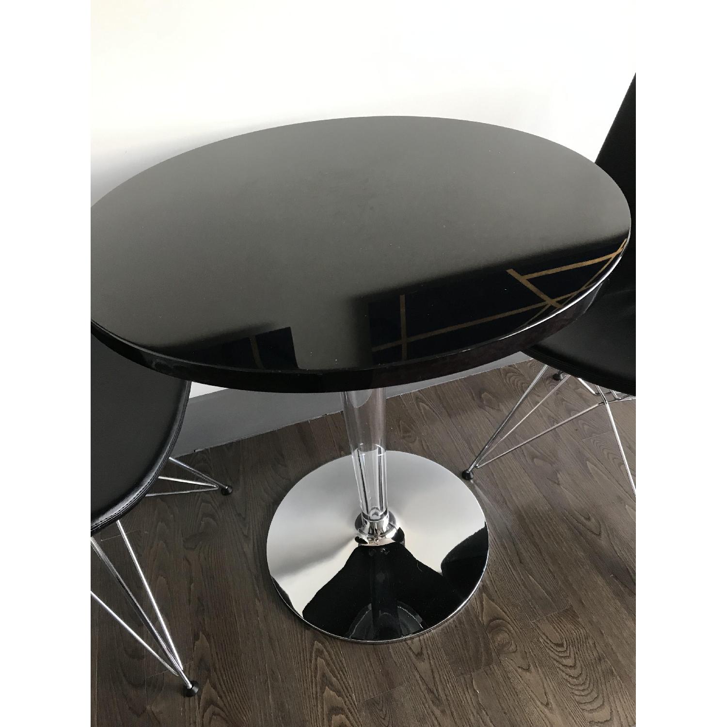 Black Metal Dining Table w/ 2 Chairs AptDeco