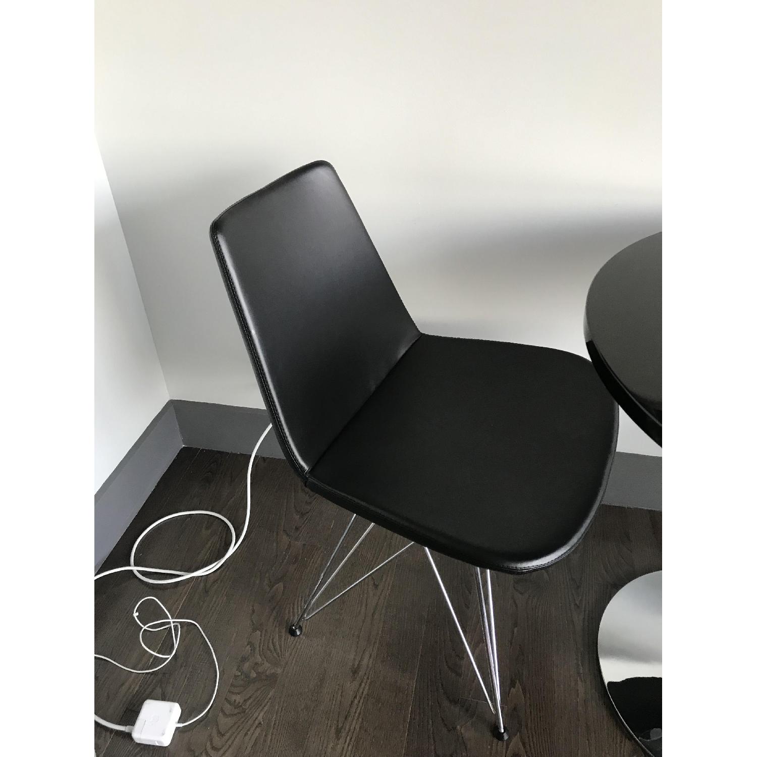 Black Metal Dining Table w/ 2 Chairs AptDeco