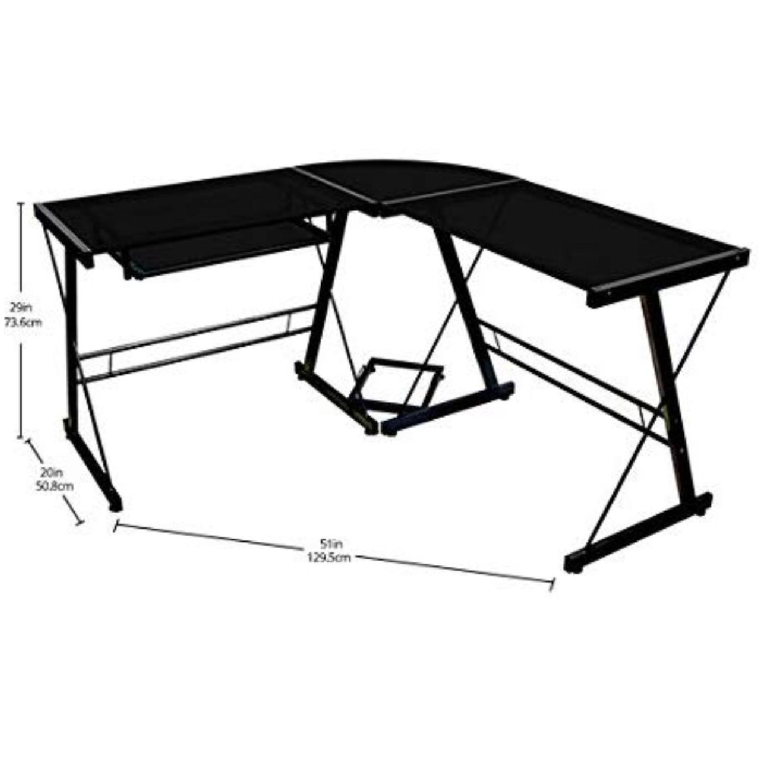 Walker Edison Modern L-Shaped Tempered Glass Computer Desk - image-5