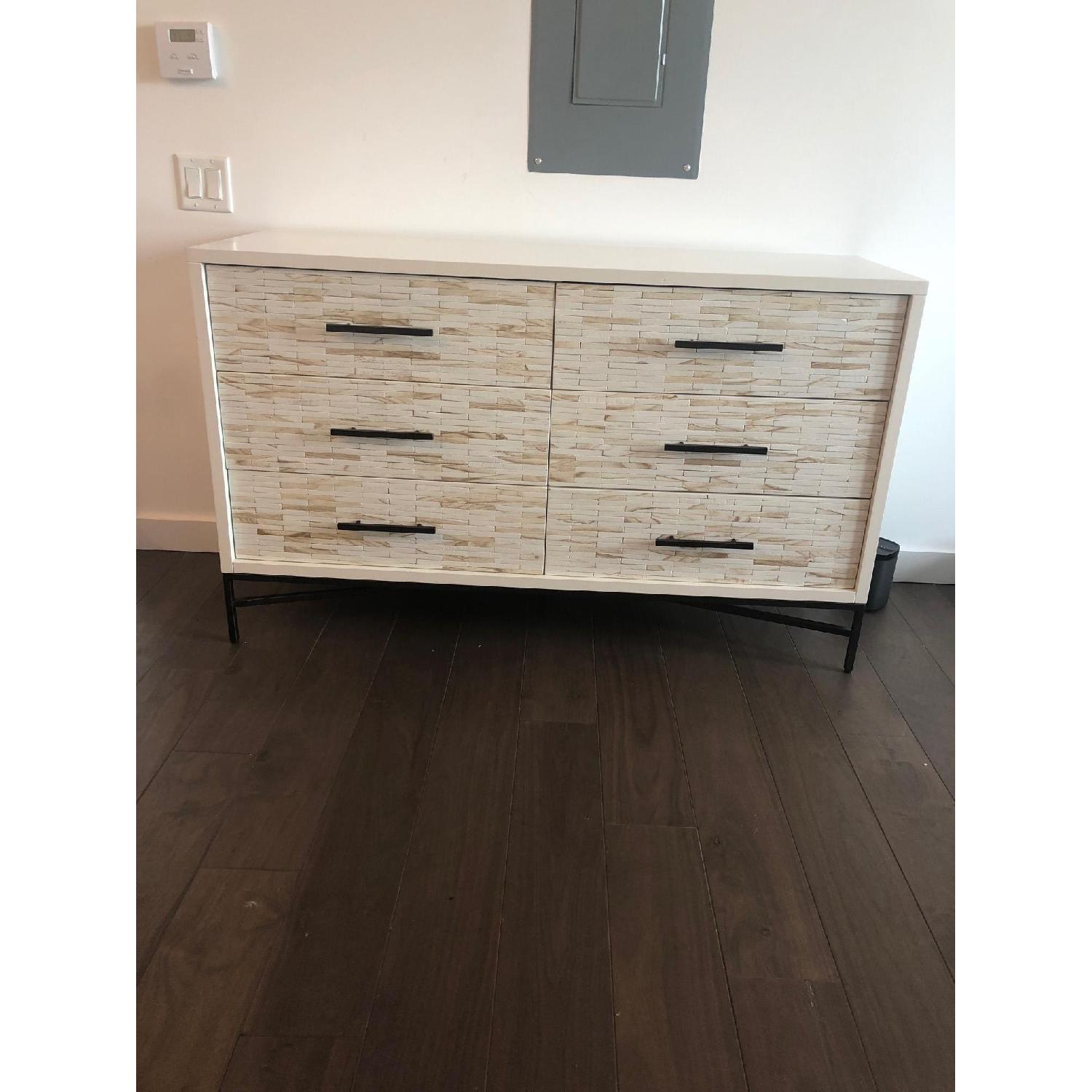 West Elm Wood Tiled 6 Drawer Dresser - image-1