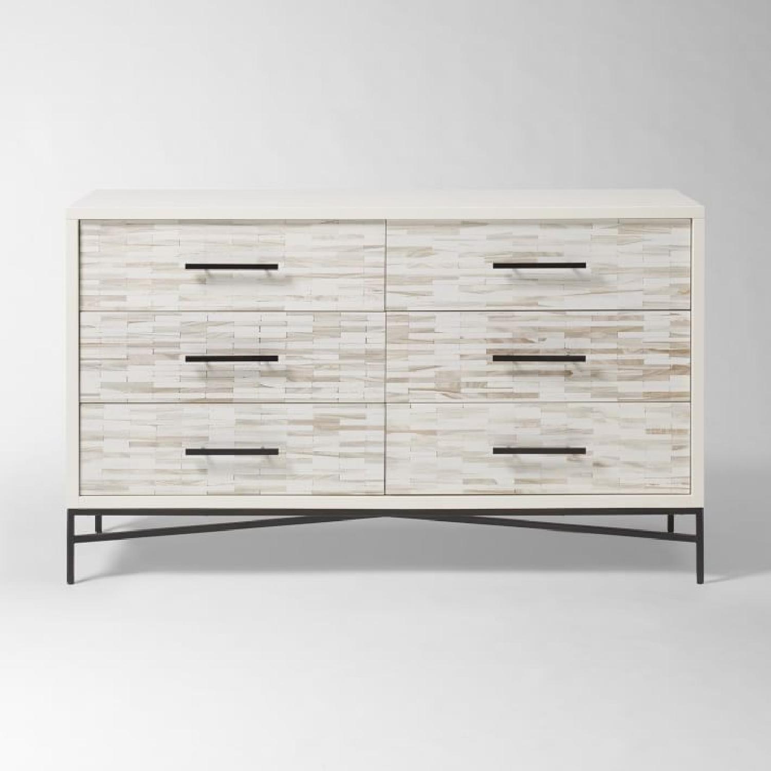 West Elm Wood Tiled 6 Drawer Dresser - image-6