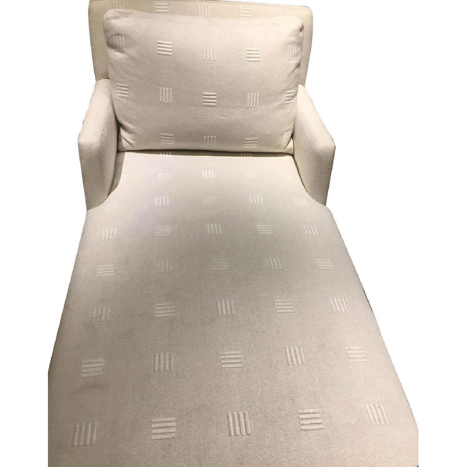 Custom Chaise Lounge in Textured Fabric AptDeco