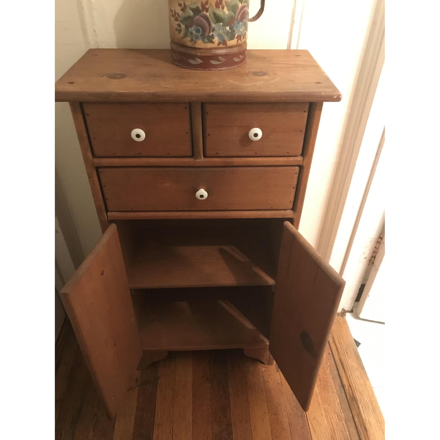 Vintage Apothecary Style Solid Wood Cabinet/Nightstand - image-1