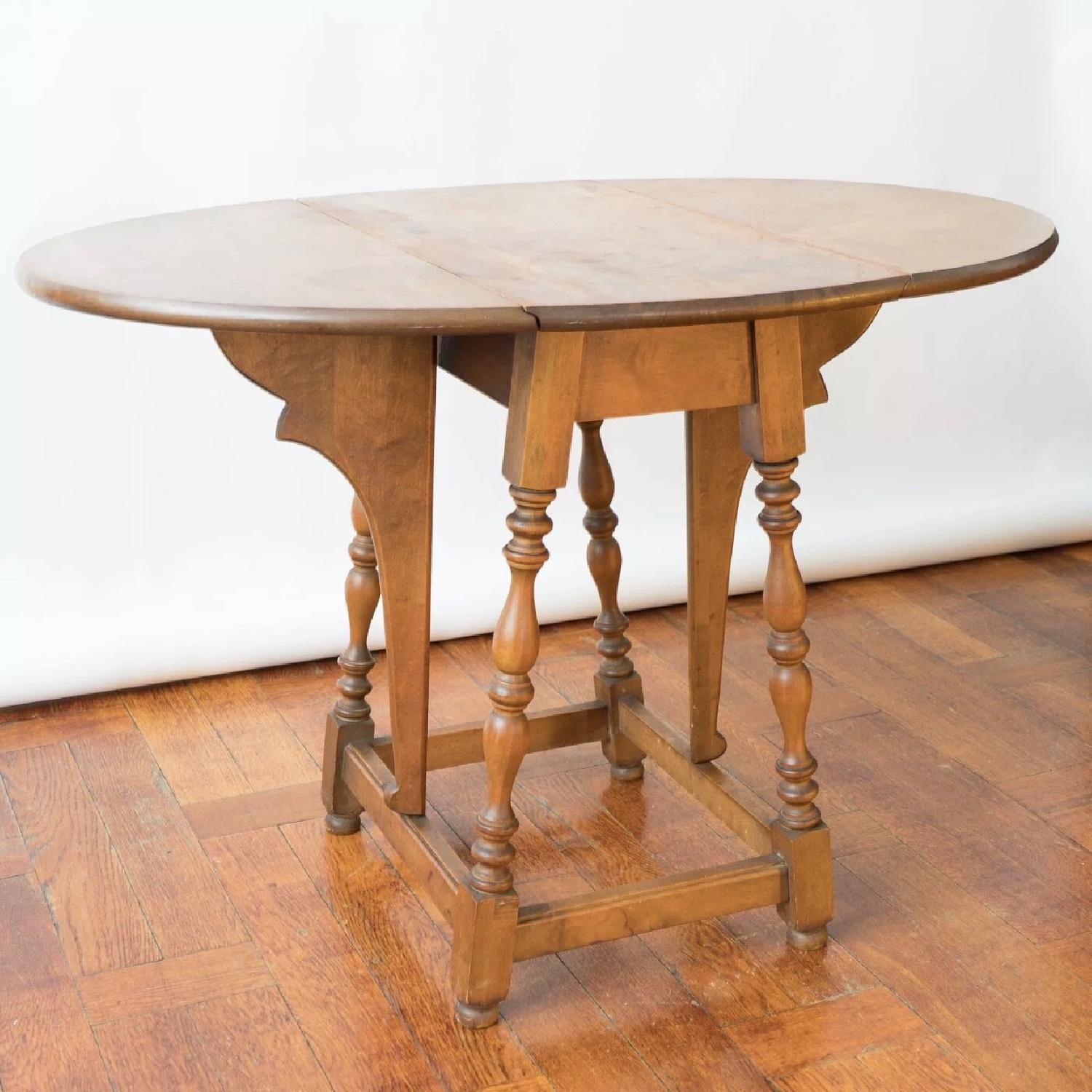 Vintage 1905 Brandt Mahogany Drop-Leaf Side Table - image-1