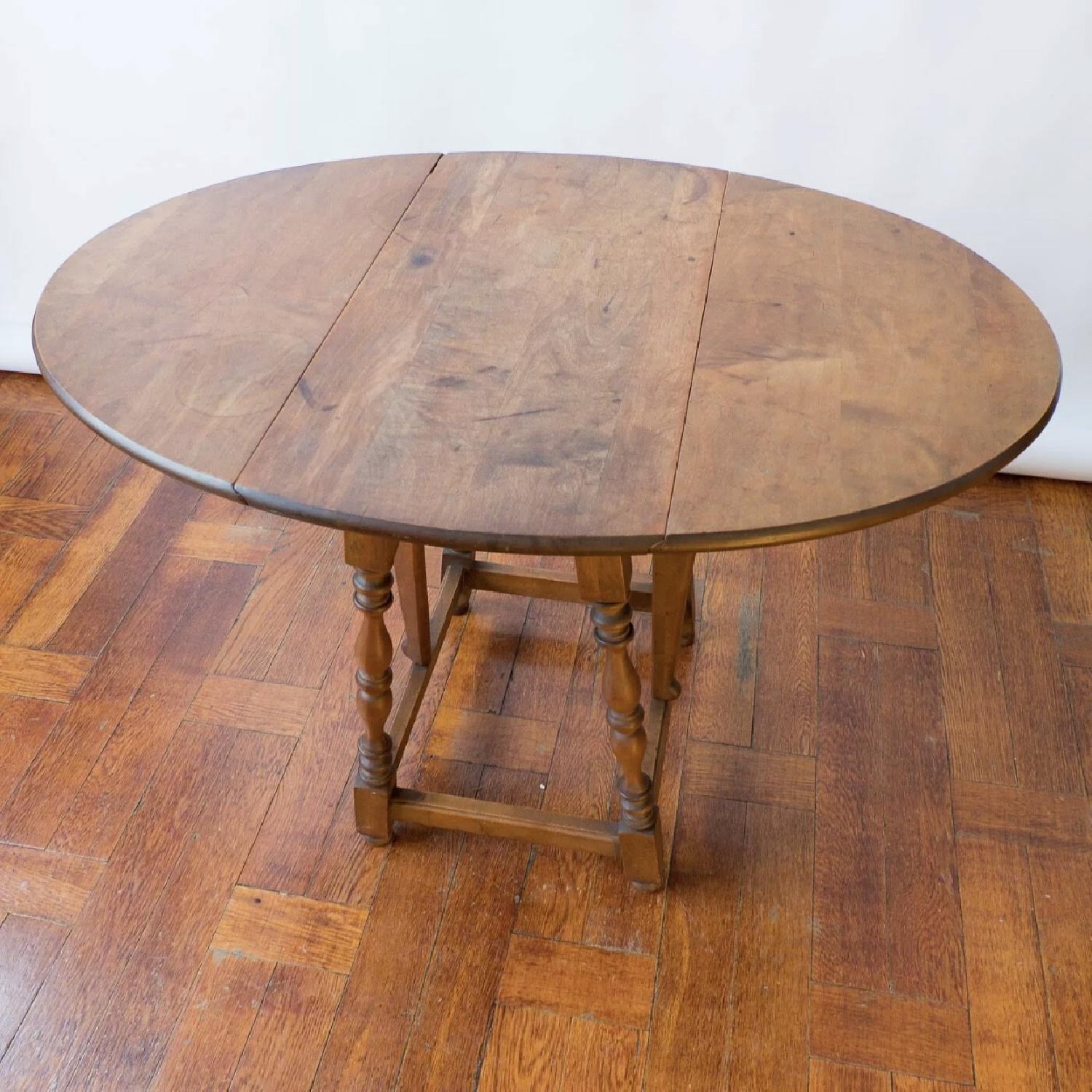 Vintage 1905 Brandt Mahogany Drop-Leaf Side Table - image-2