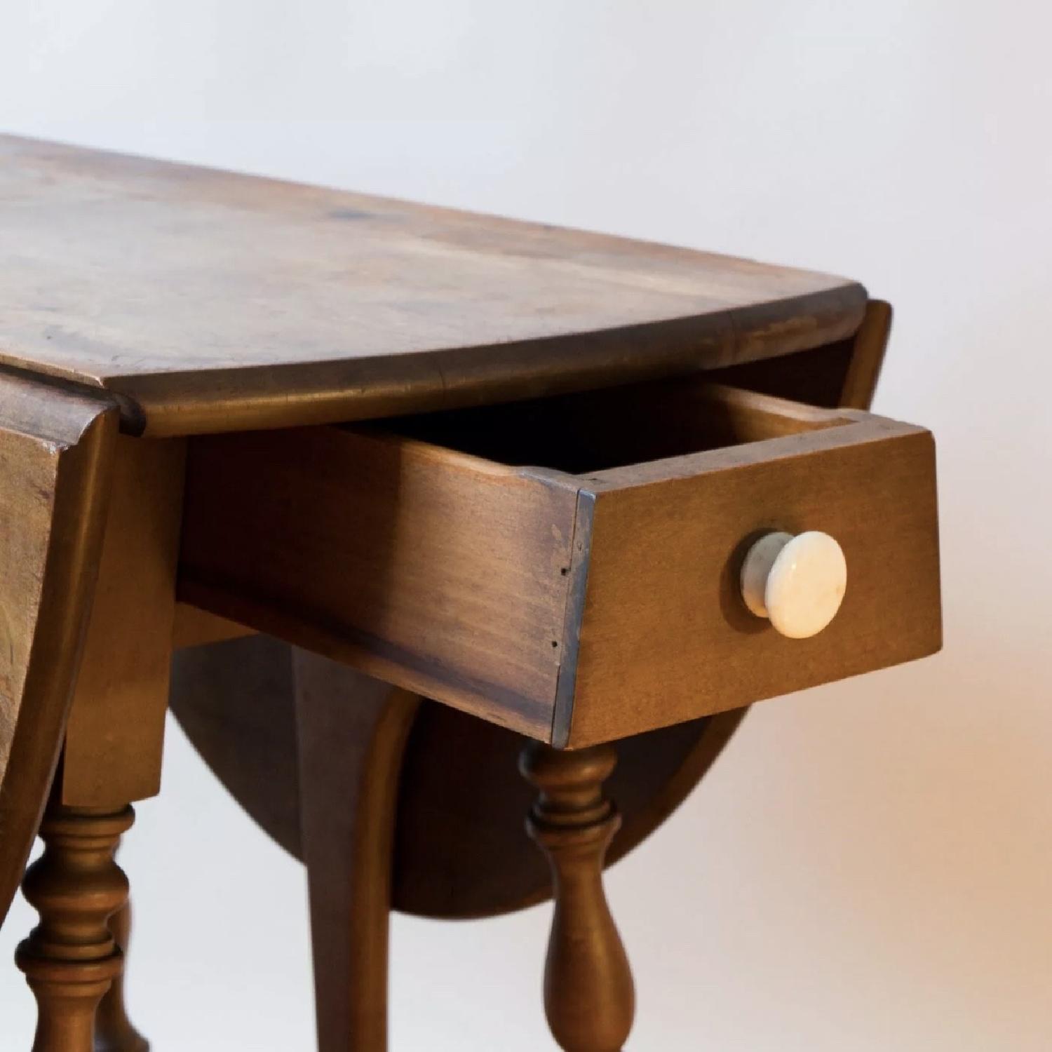 Vintage 1905 Brandt Mahogany Drop-Leaf Side Table - image-5