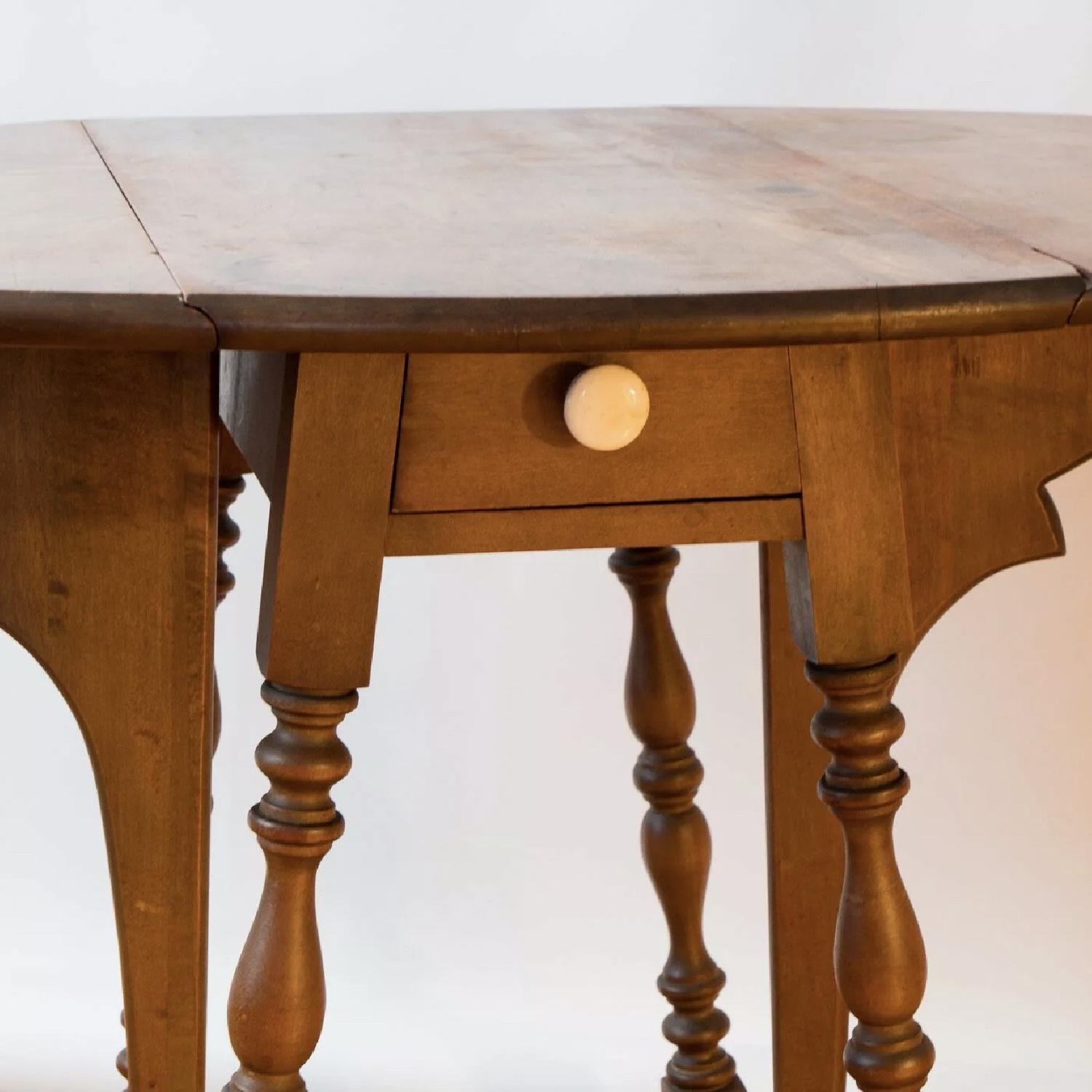 Vintage 1905 Brandt Mahogany Drop-Leaf Side Table - image-6