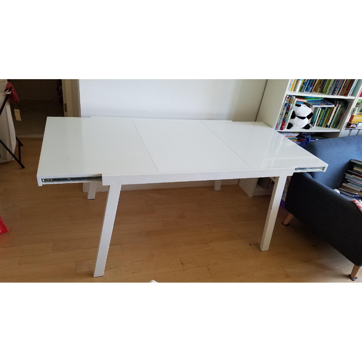 CB2 Pocket White Extendable Dining Table - image-2