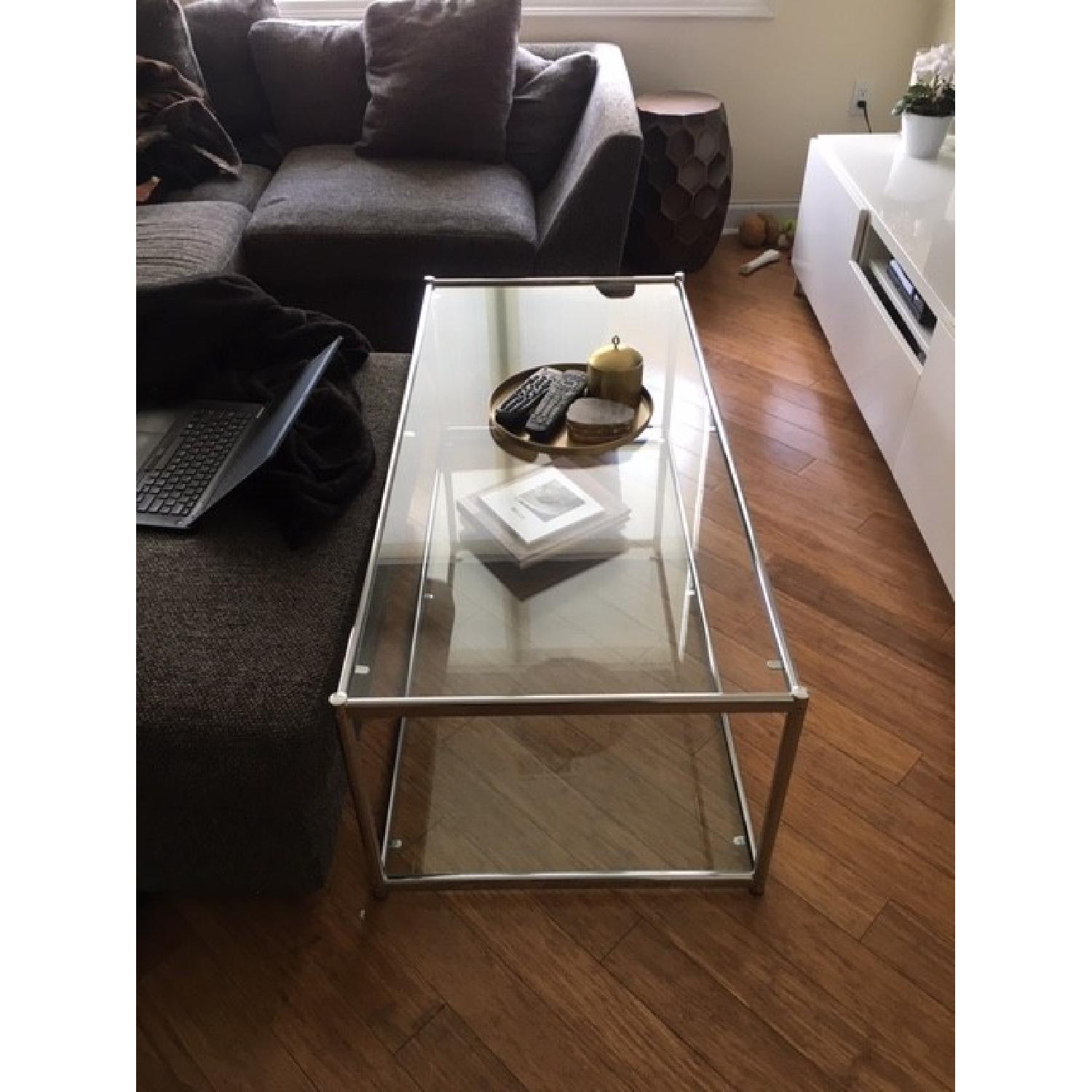 Wade Logan Chrome & Glass Coffee Table - image-2