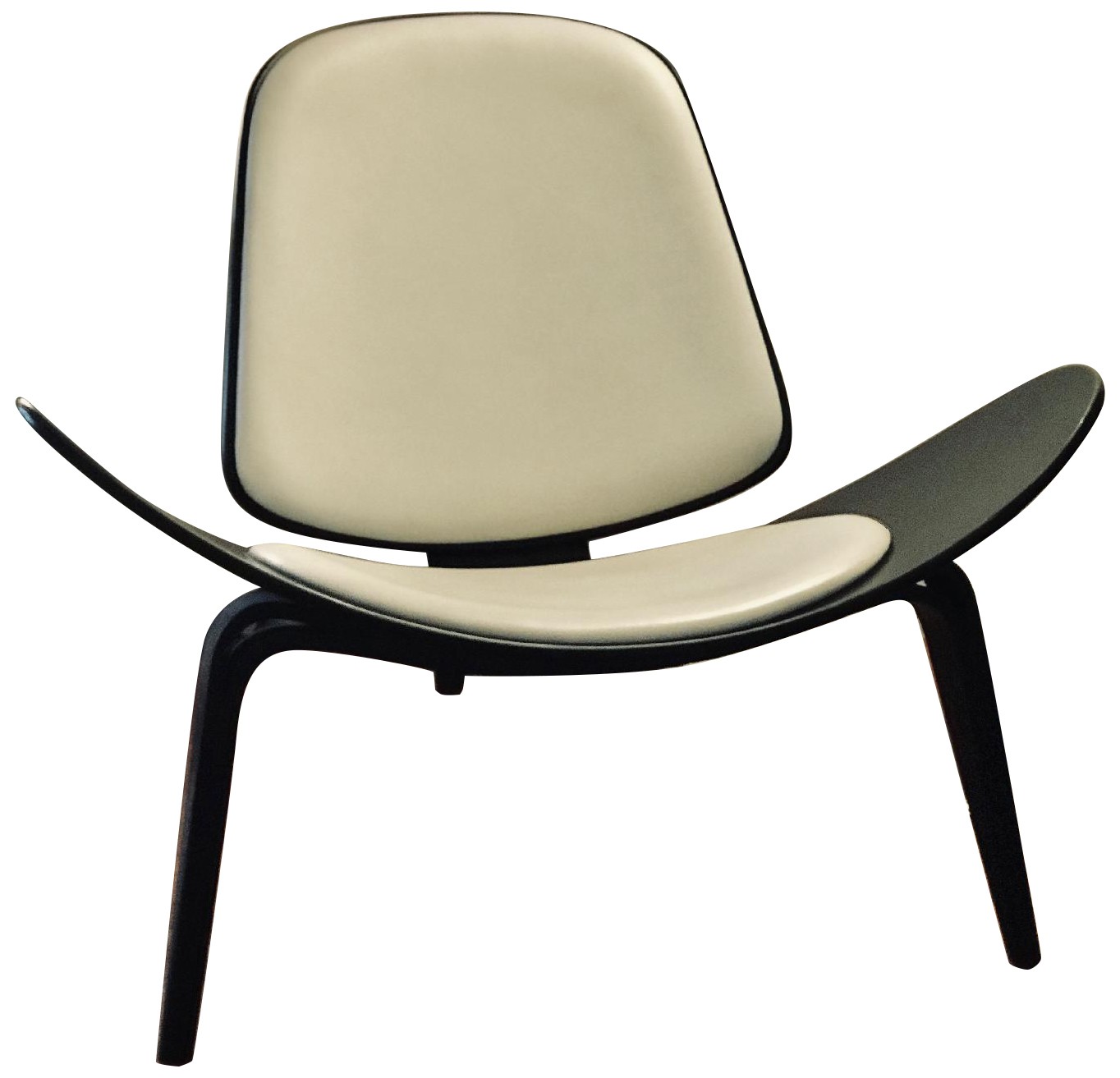 Design Within Reach Shell Chair in Black Wood/White Leather