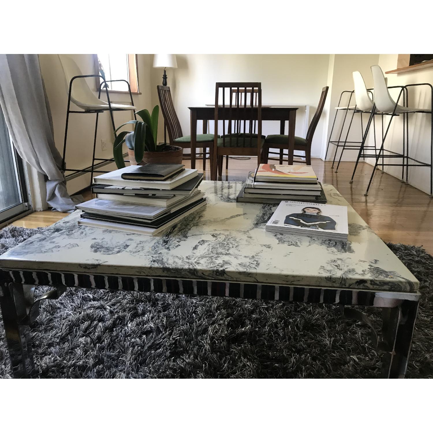 Vintage Solid Marble Coffee Table - image-1