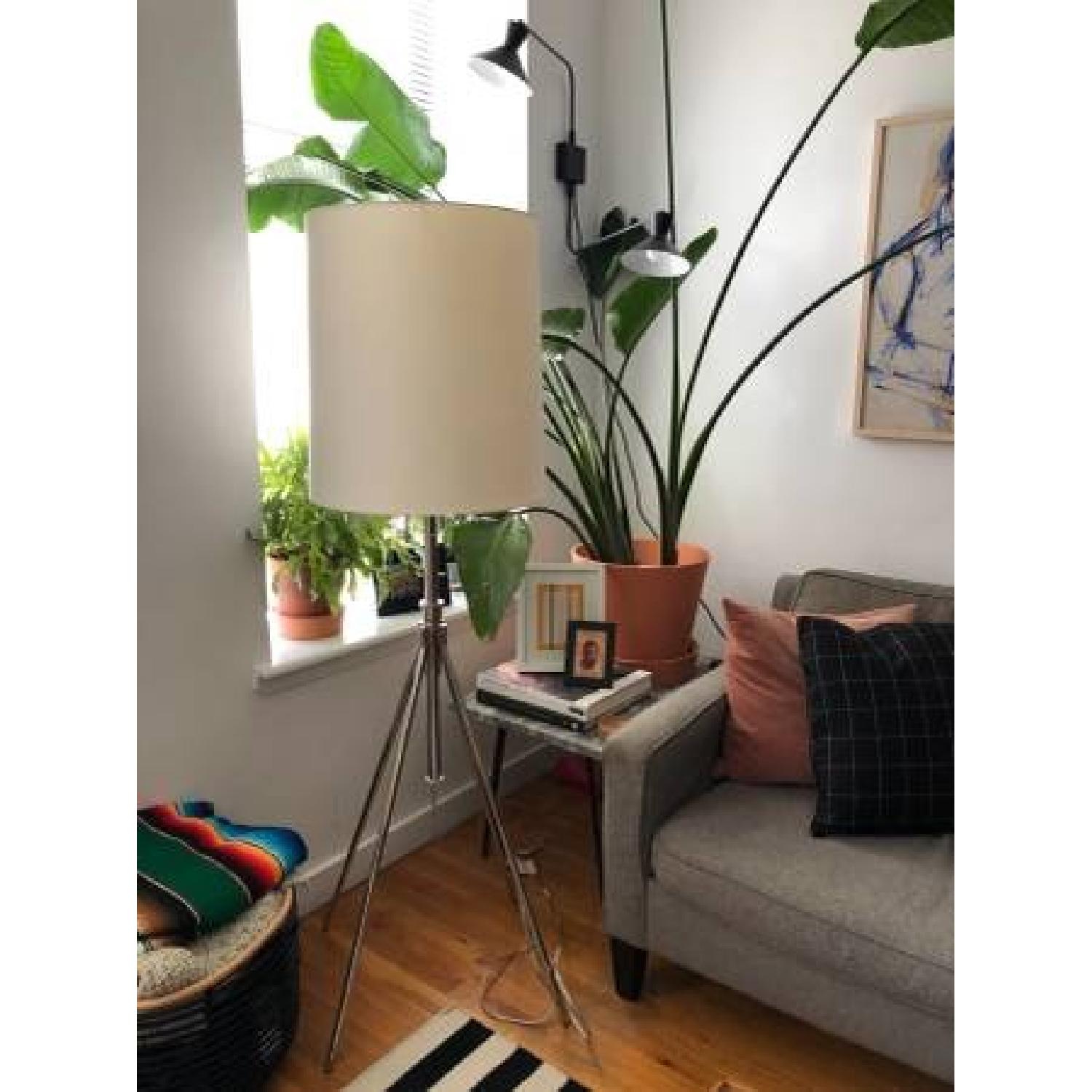 West Elm Adjustable Metal Floor Lamp in Polished Nickel - image-1