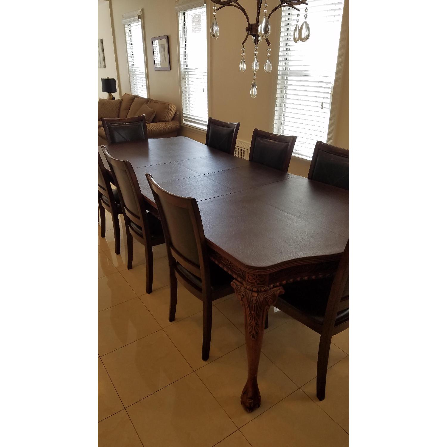 Solid Wood Expandable Dining Table w/ 6 Chairs - image-3