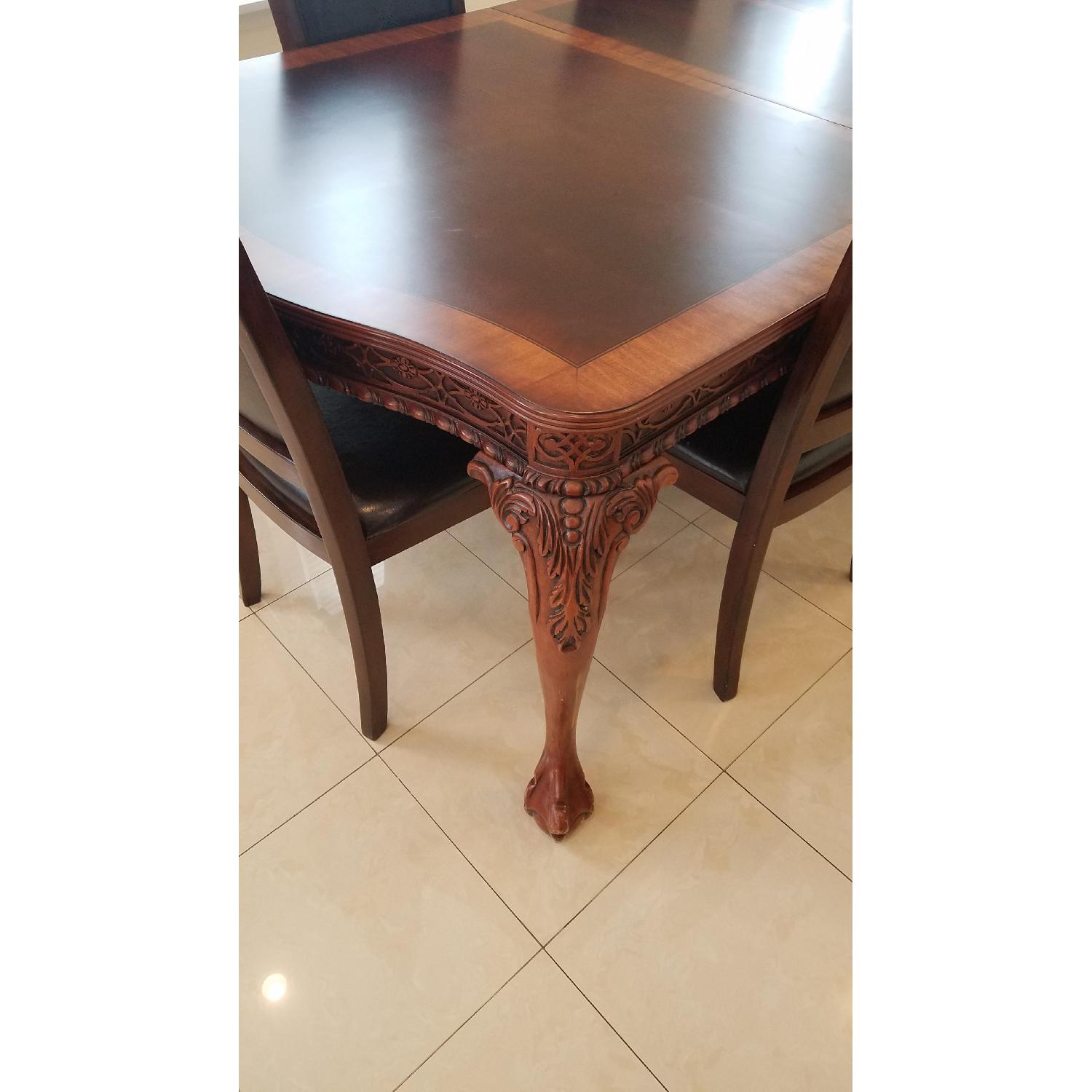 Solid Wood Expandable Dining Table w/ 6 Chairs - image-7