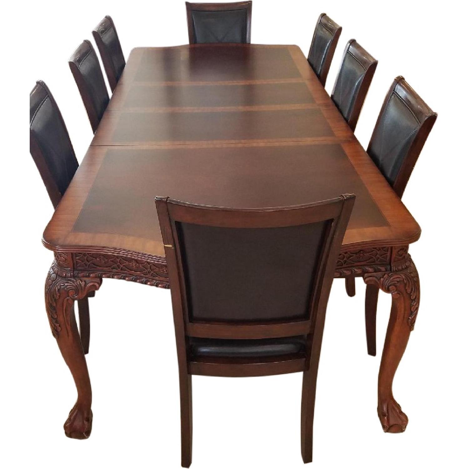 Solid Wood Expandable Dining Table w/ 6 Chairs - image-0